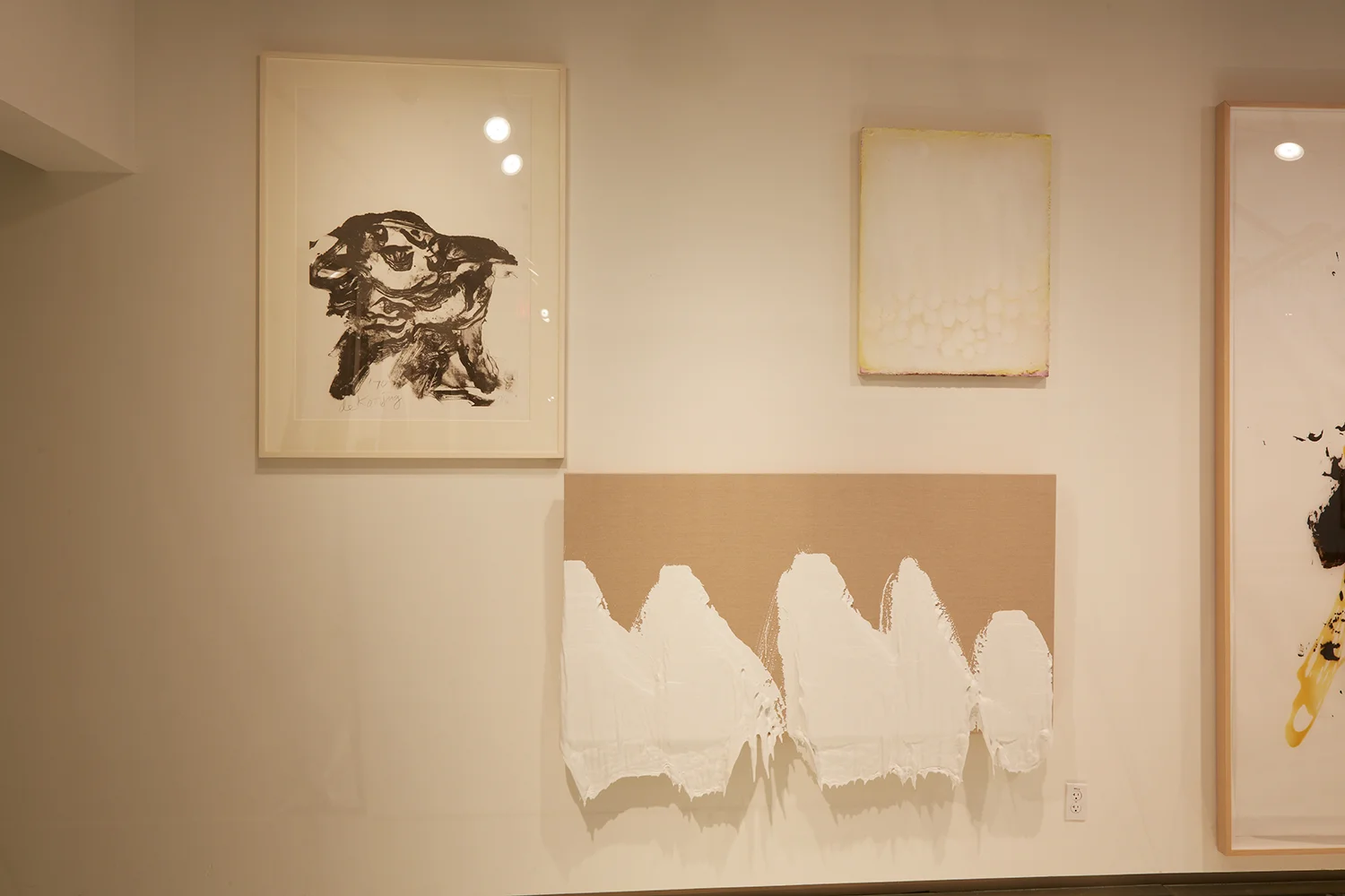 On the Matter of Abstraction (figs. A & B): Parallel Exhibitions of Post-War Non-Figurative Art from the Collection , Rose Art Museum, Brandeis University, Waltham, MA, 2013—in collaboration with Rose Art Museum Director Christopher Bedford. Rose Art Museum Permanent Collection. Willem de Kooning, Tina Feingold, Roxy Paine, and Ruth Peedin Fields