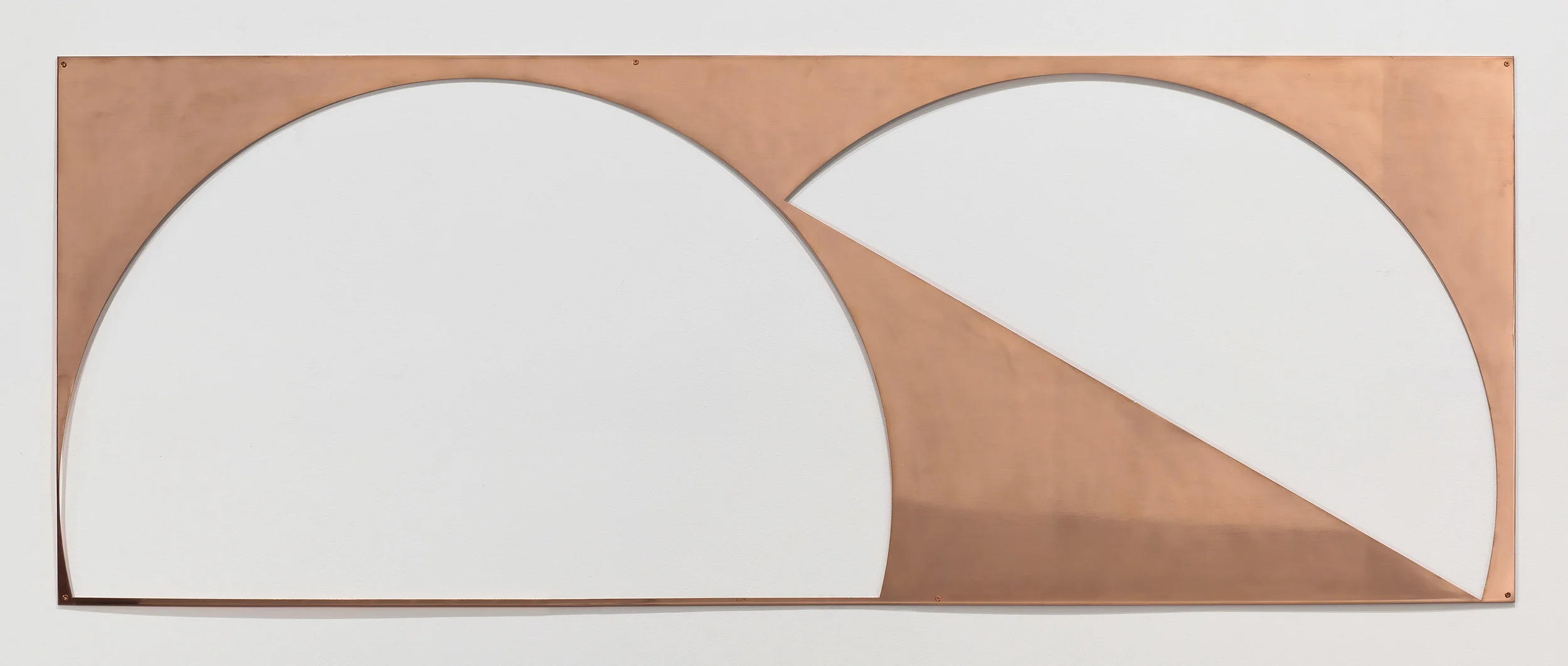 Copper Remnant (Table: designed by unknown, date unknown; Galerie Rodolphe Janssen, Brussels, Belgium, September 8th, 2011) 2011 Polished copper 36 x 96 x 1/8 inches Remnants, 2011