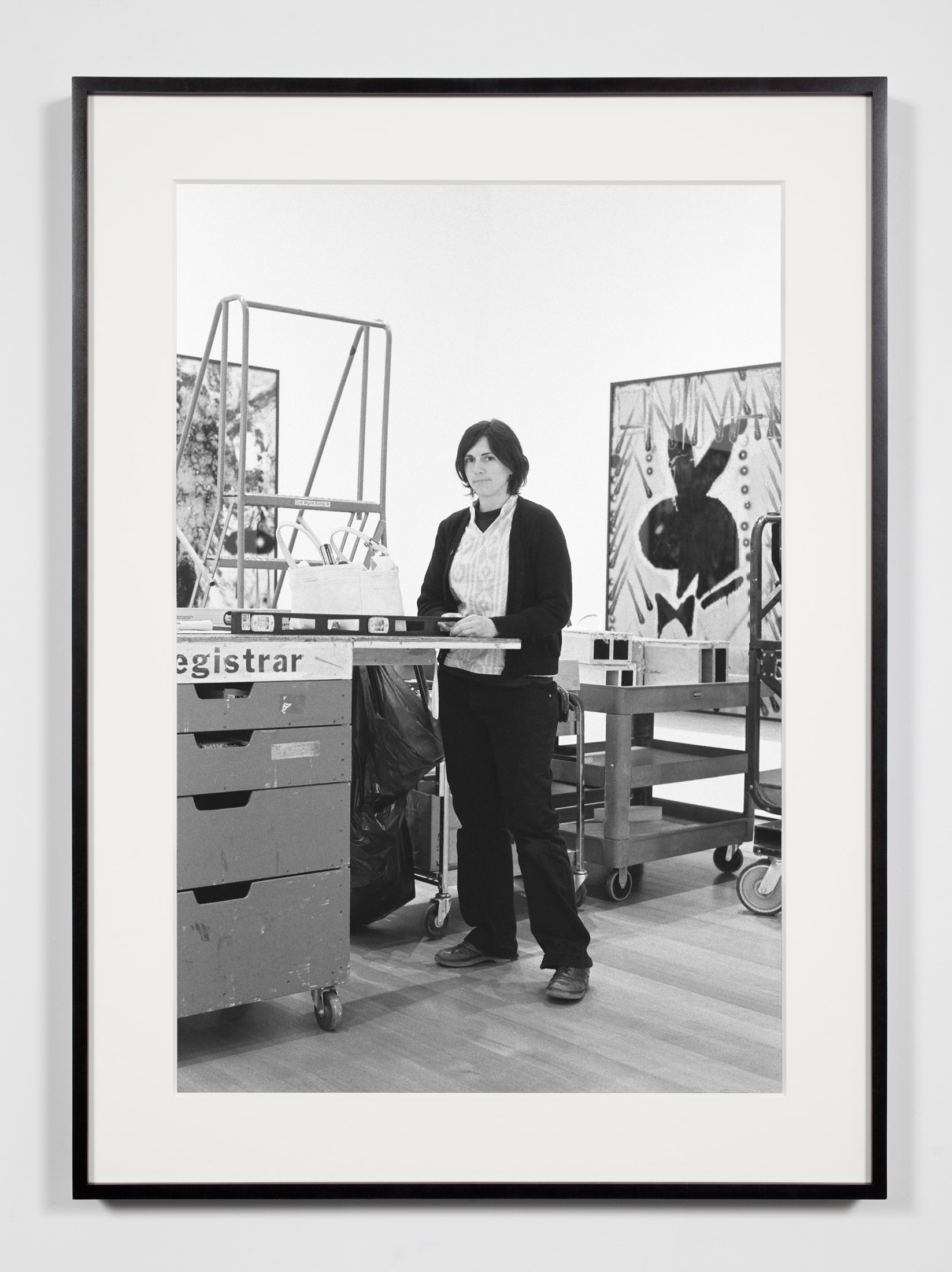   Museum Preparator, New York, New York, September 26, 2009    2011   Epson Ultrachrome K3 archival ink jet print on Hahnemühle Photo Rag paper  36 3/8 x 26 3/8 inches   Industrial Portraits, 2008–     