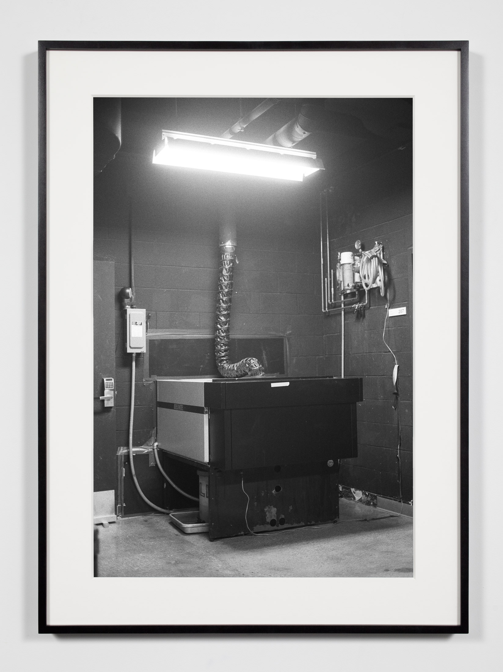   College Darkroom, Color Photographic Processor, Chicago, Illinois, August 21, 2008    2011   Epson Ultrachrome K3 archival ink jet print on Hahnemühle Photo Rag paper  36 3/8 x 26 3/8 inches   Industrial Portraits, 2008–     