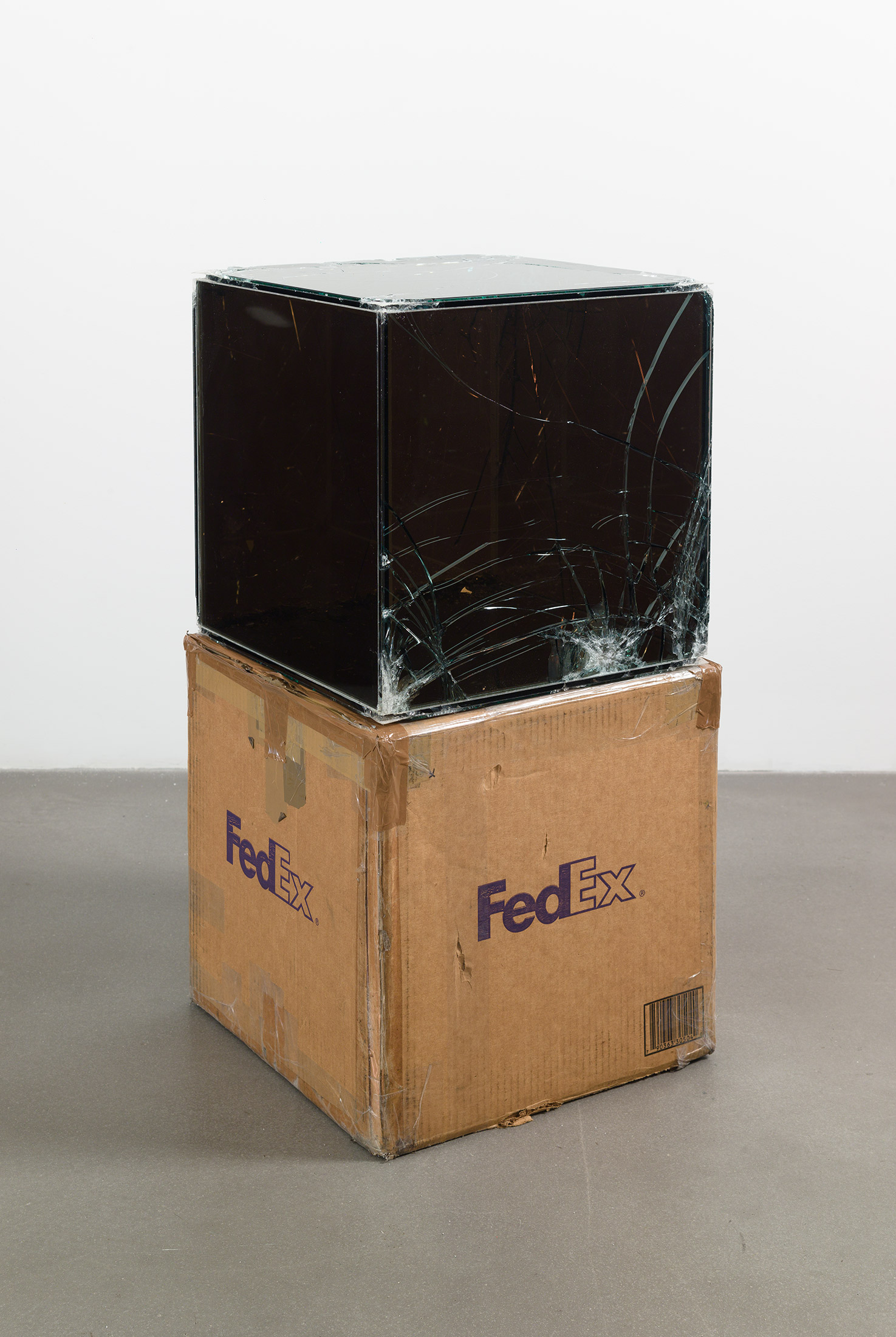 Walead Beshty Turns Shipped Glass Boxes Into Shattered Sculptures.