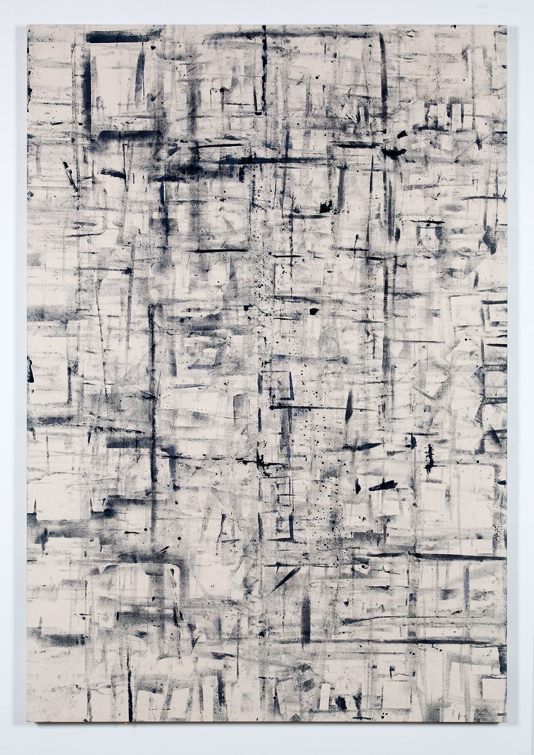   Marginalis (Los Angeles, California, February 1–April 30, 2014)    2014   Cyanotype chemistry on canvas  80 x 55 inches   Marginalia, 2014     