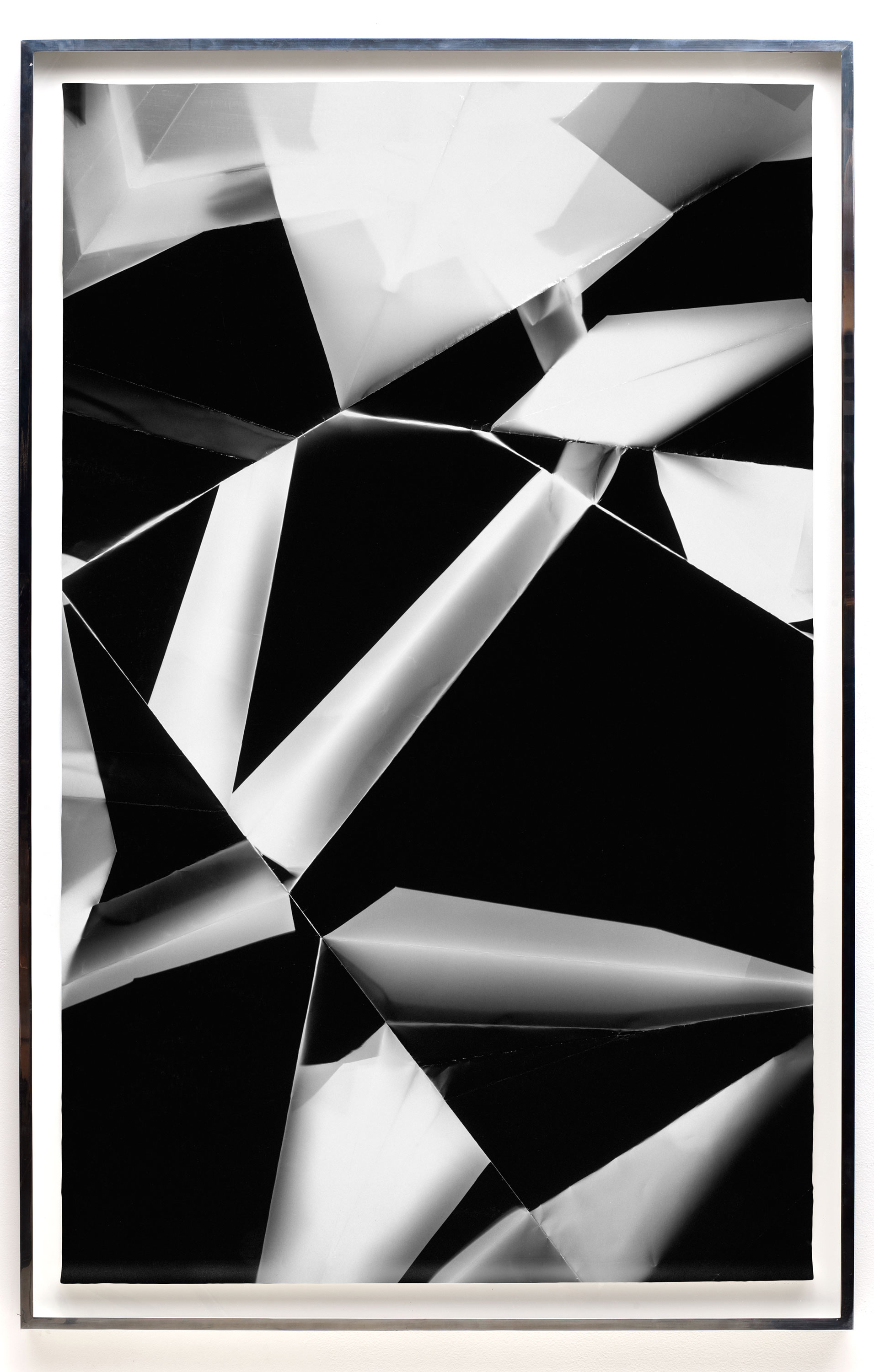   Fold (60º/120º/180º/240º/300º/360º directional light sources), June 5, 2008, Annandale-On-Hudson, New York, Foma Multigrade Fiber    2009   Black and white fiber based photographic paper  72 x 46 3/4 inches  Exhibition:  Legibility on Color Backgro