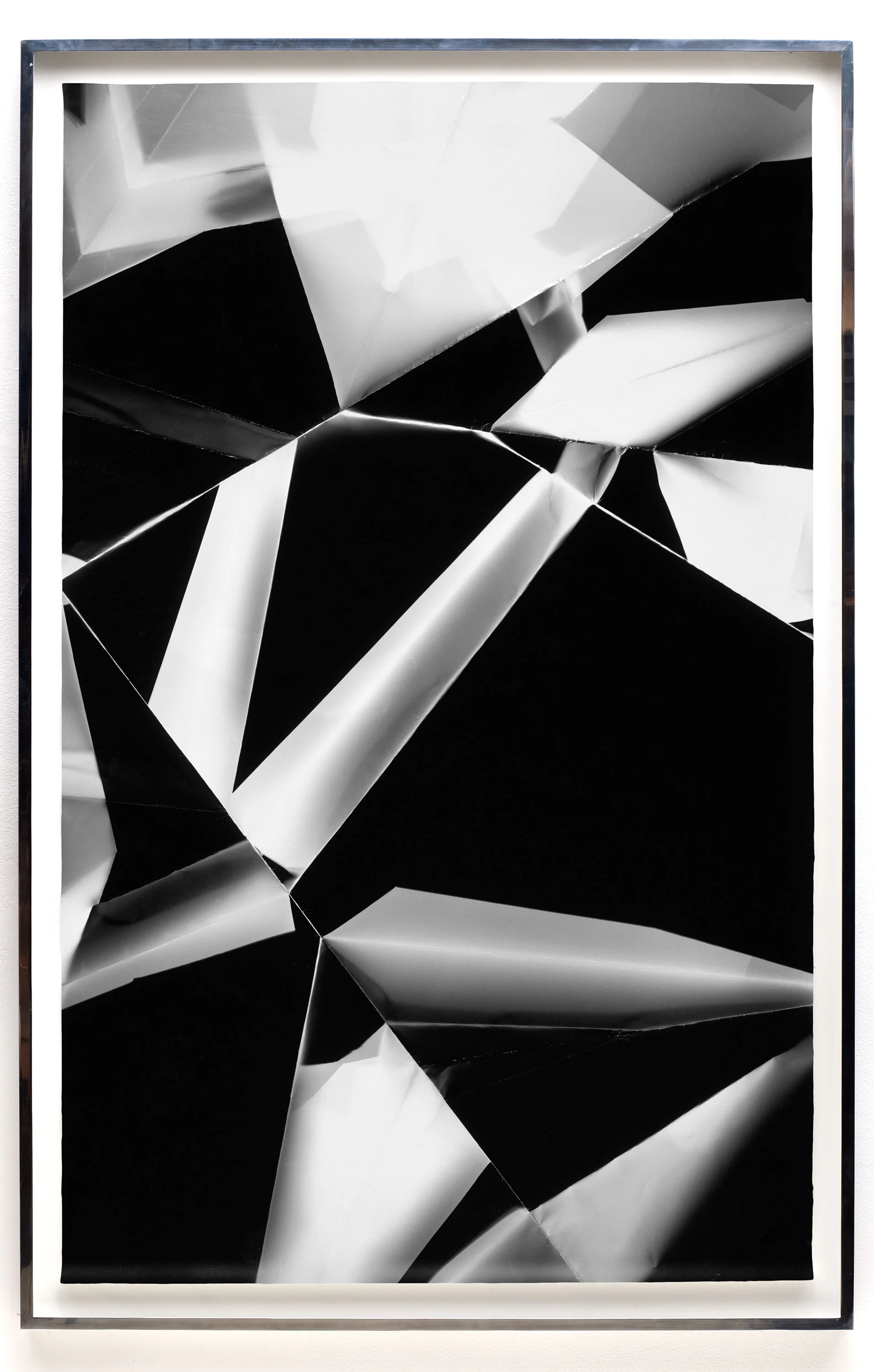 Fold (60º/120º/180º/240º/300º/360º directional light sources), June 5, 2008, Annandale-On-Hudson, New York, Foma Multigrade Fiber 2009 Black and white fiber based photographic paper 72 x 46 3/4 inches Legibility on Color Backgrounds, 2009