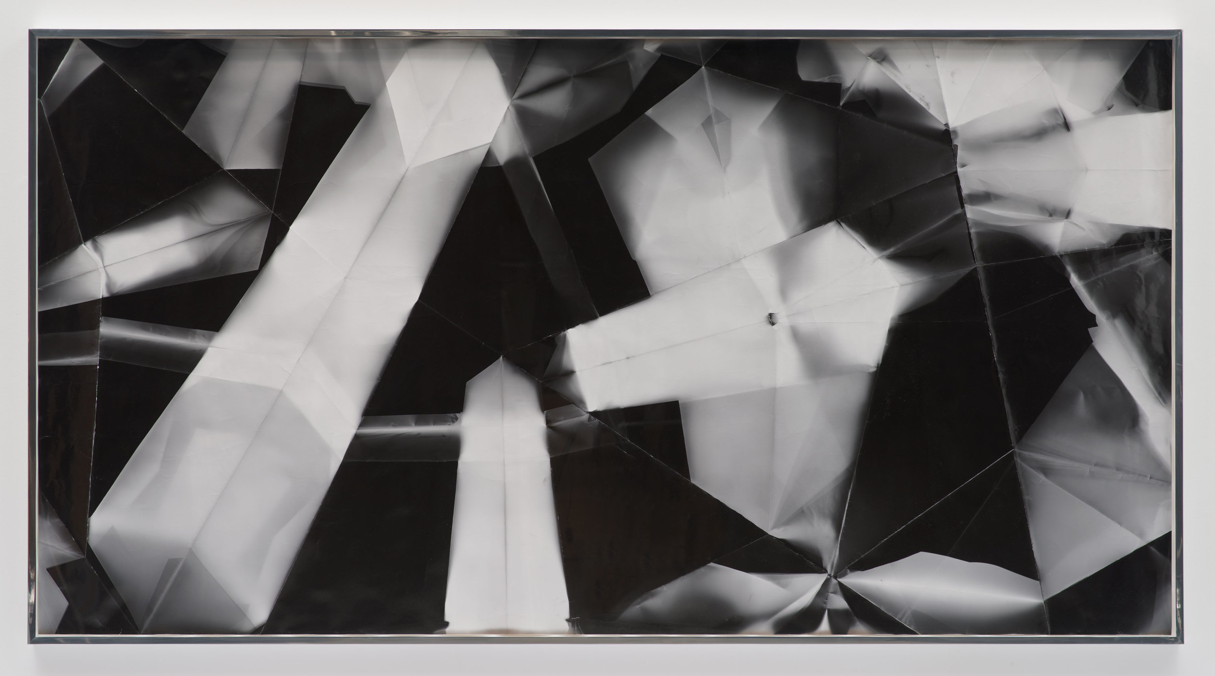   Fold (45º/135º/225º/315º directional light sources), December 31, 2012, Los Angeles, California, Ilford Multigrade IV MGF.1K    2012   Black and white fiber based photographic paper  56 x 109 inches 