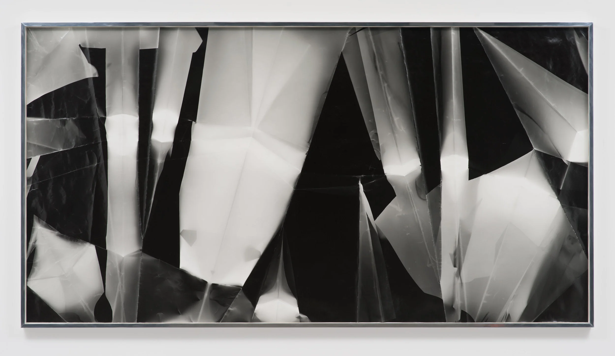 Fold (60º/90º/120º/160º directional light sources), December 31st 2012, Los Angeles, California, Ilford Multigrade IV MGF.1K 2012 Black and white fiber based photographic paper 55 x 118 3/4 inches