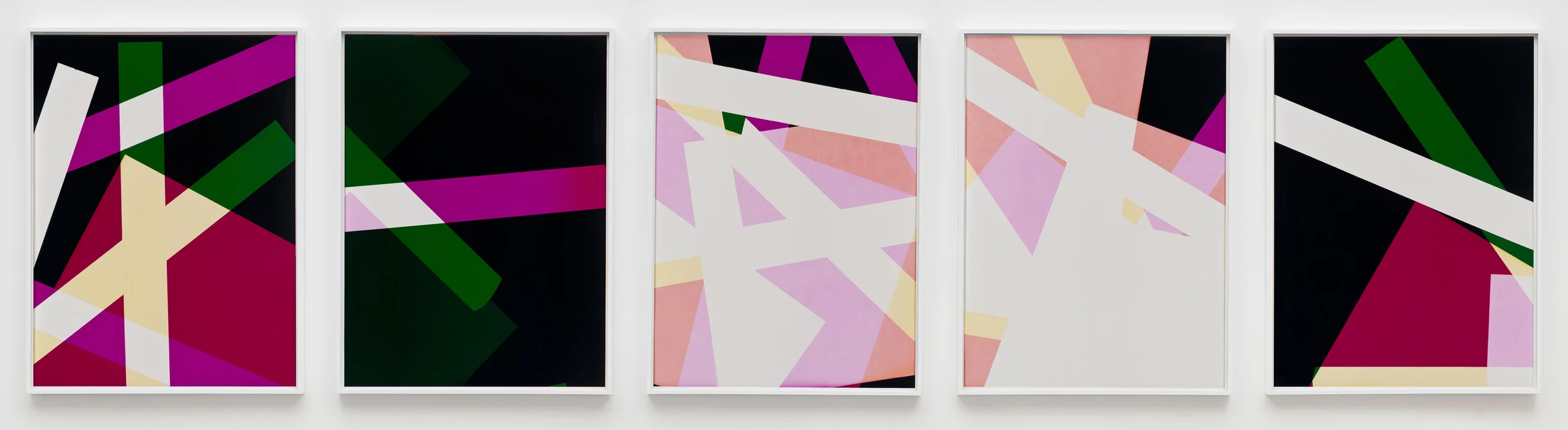 Combine Prints (Three-phase Composition, CMY/Five Magnet: Irvine, California, March 25, 2010, Fuji Color Crystal Archive Super Type C, Em. No. 148-006, 18510–18910) 2010 Color photographic paper 40 x 30 inches each, 5 parts