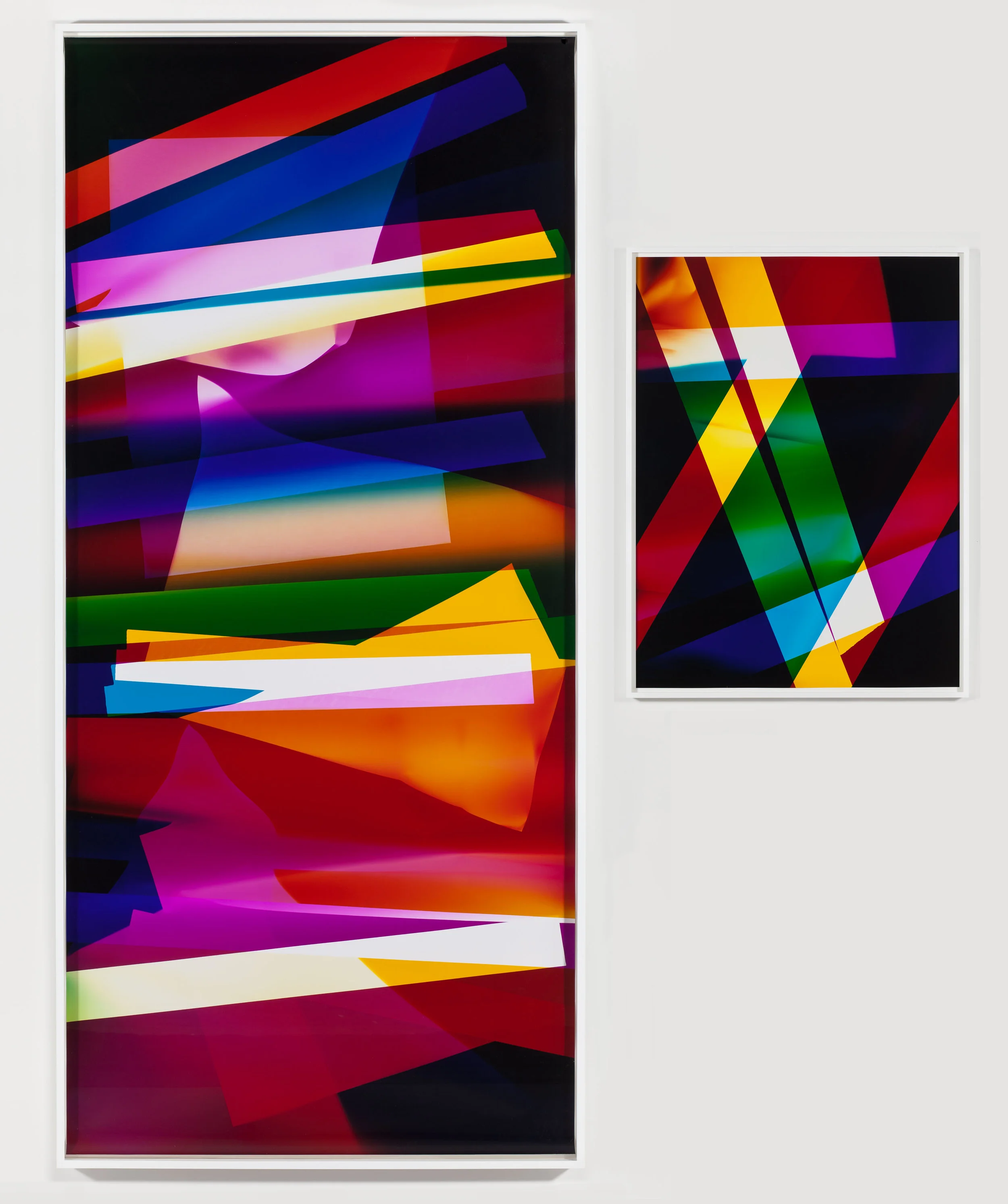 Four Magnet, Three Color Curl (CMY: Irvine, California, September 13, 2009, Fuji Crystal Archive Type C) / Abstract (Four Magnet, Three Color Curl (CMY: Irvine, California, September 13, 2009, Fuji Crystal Archive Type C)) 2009 Color photographic paper Part 1: 110 3/4 x 50 inches, Part 2: 40 x 30 inches