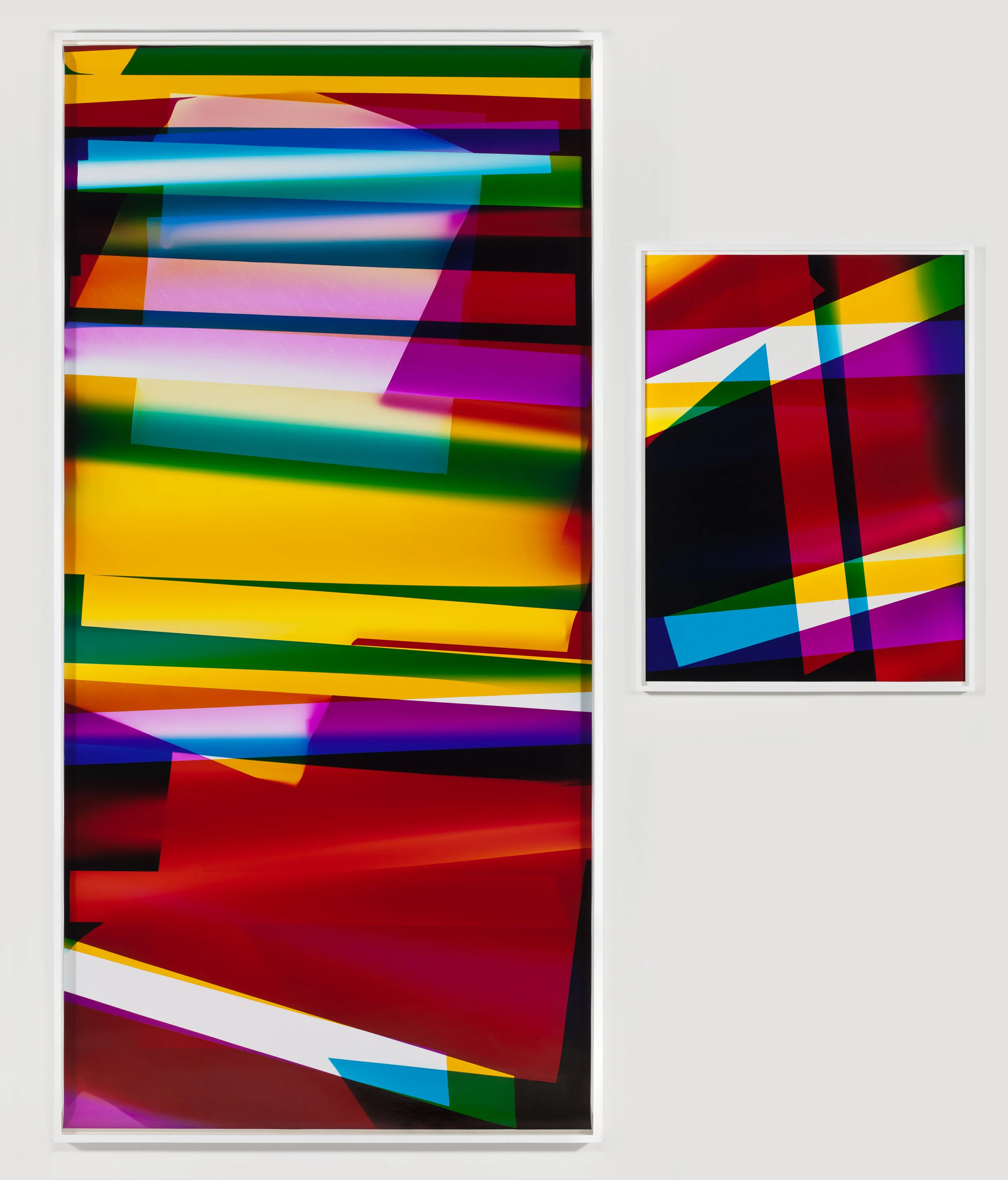 Four Magnet, Three Color Curl (CMY: Irvine, California, September 13, 2009, Fuji Crystal Archive Type C) / Abstract (Four Magnet, Three Color Curl (CMY: Irvine, California, September 13, 2009, Fuji Crystal Archive Type C)) 2009 Color photographic paper Part 1: 105 1/4 x 50 inches, Part 2: 40 x 30 inches