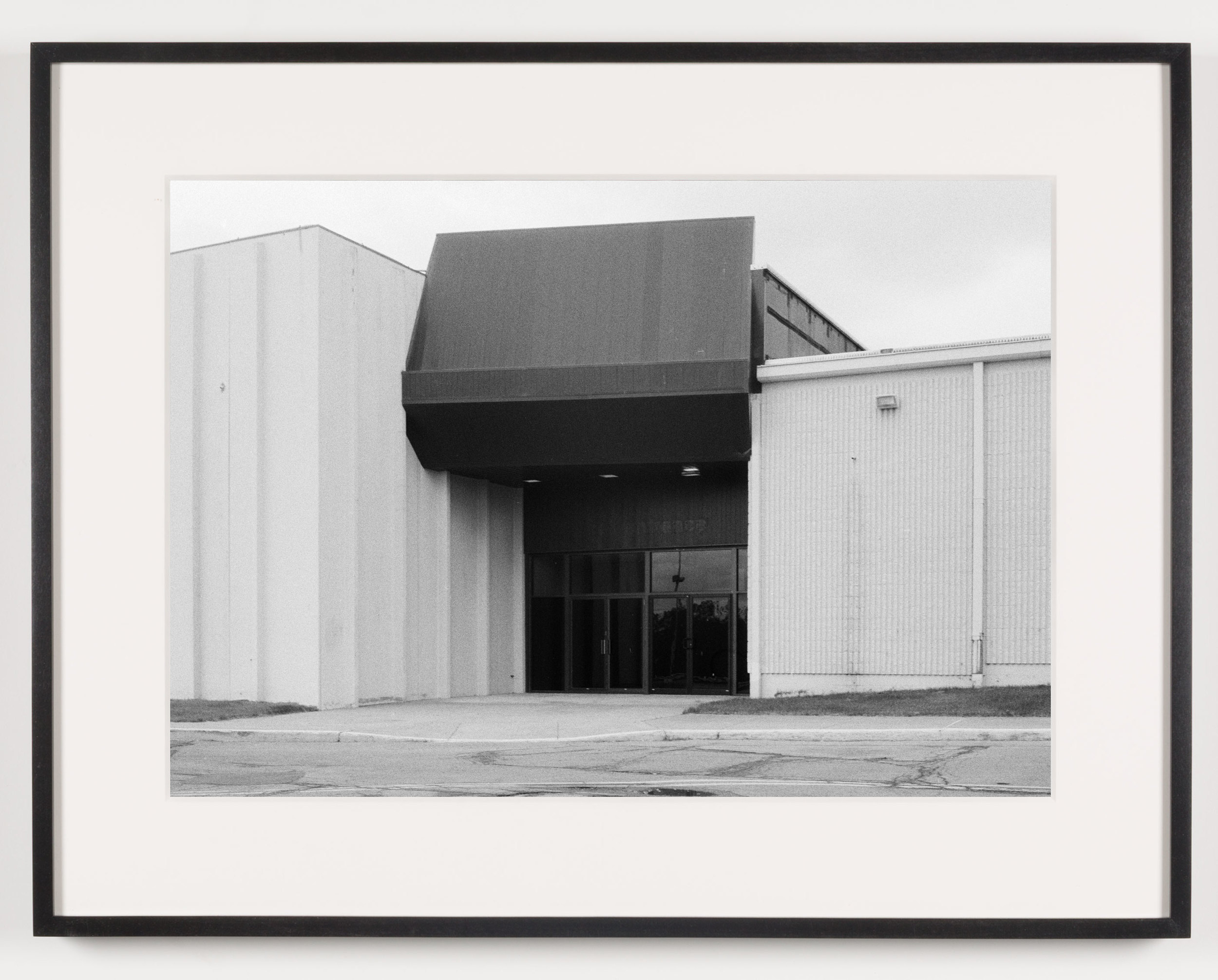   Midway Mall (View of Exterior), Elyria, OH, Est. 1965    2011   Epson Ultrachrome K3 archival ink jet print on Hahnemühle Photo Rag paper  21 5/8 x 28 1/8 inches  Exhibition:   A Diagram of Forces, 2011 &nbsp; 