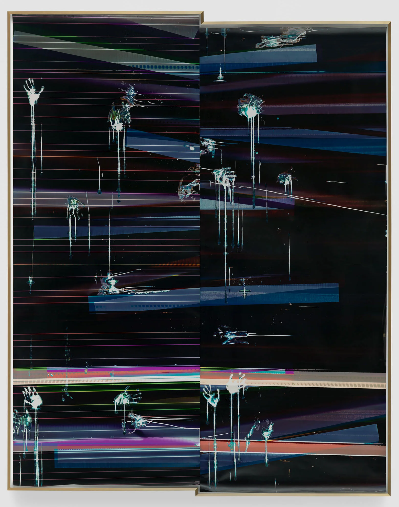 Cross-Contaminated RA4 Contact Print / Processor Stall (MYC/Six Magnet/Six Magnet: Los Angeles, California, March 17, 2016, Fujicolor Crystal Archive Super Type C, Em. No. 112-006, Kodak Ektacolor RA Bleach-Fix and Replenisher, 04716), Kreonite KM IV 5225 RA4 Color Processor, Ser. No. 00092174 2016 Color photographic paper 125 1/4 x 100 inches Inverted RA4 Contact Prints, 2016–