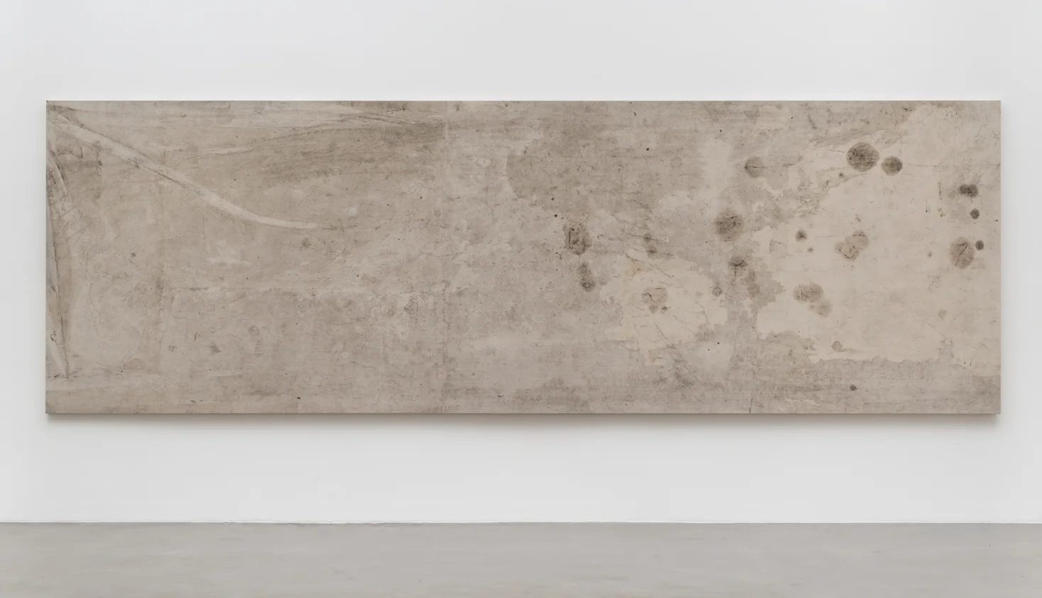 Shroud Painting (ExxonMobil Mobil 1 0W-40 Synthetic Motor Oil/Castrol Limited Edge Syntec SAE 10W-30 Synthetic Motor Oil: August 14, 2012–August 13, 2013, Los Angeles, California, 56014) 2015 Oil on canvas 66 x 202 inches Oil Paintings, 2013–2015 Walid AlBeshti, 2015
