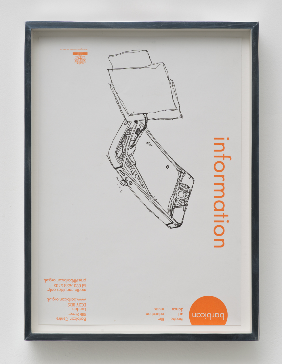   iPhone 5 A1429: Barbican Centre, London, United Kingdom, October 6, 2014   2015  Ink on letterhead  12 7/8 x 9 1/2 inches   Drawings, 2014–    Walid AlBeshti, 2015    Atopolis, 2015     