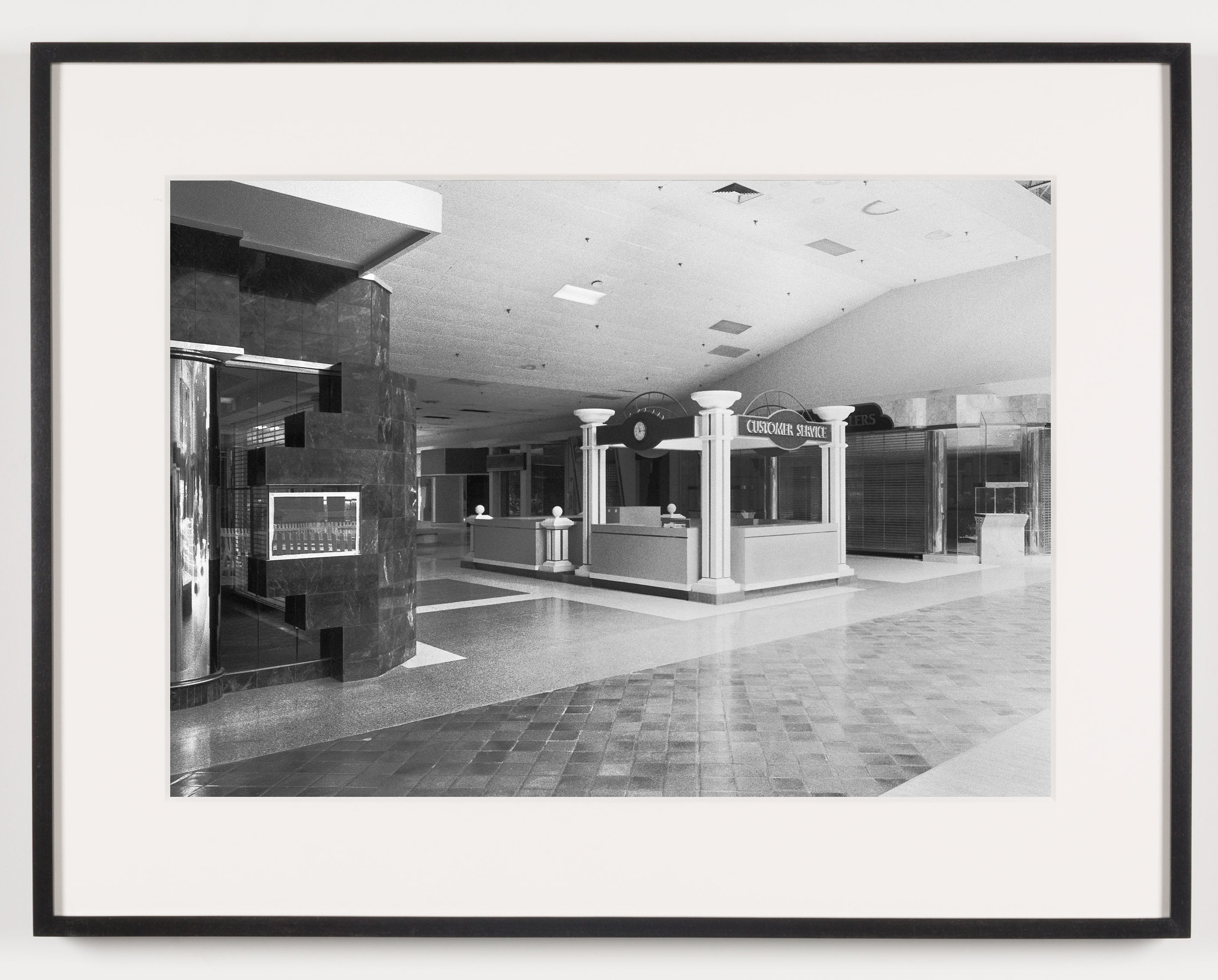  Rolling Acres Mall (View of Customer Service Kiosk), Akron, OH, Est. 1975   2011  Epson Ultrachrome K3 archival ink jet print on Hahnemühle Photo Rag paper  21 5/8 x 28 1/8 inches   American Passages, 2001–2011    A Diagram of Forces, 2011     