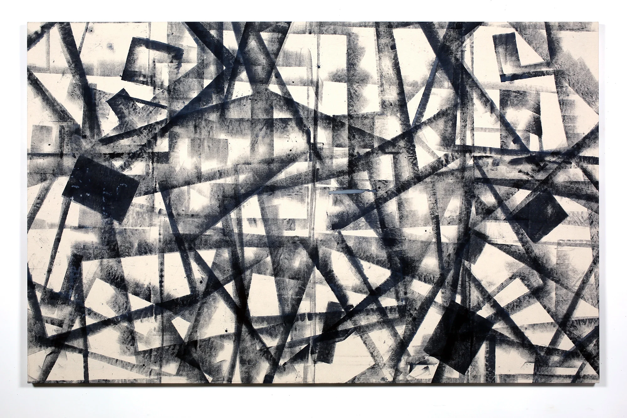 Marginalis (Los Angeles, California, August 1–30, 2014) 2014 Cyanotype chemistry on canvas 55 x 84 1/2 inches Cyanotype paintings, 2013–2015