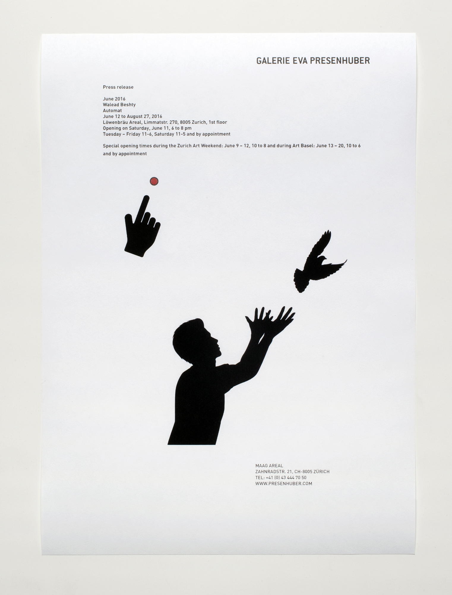   Automat  press release  Galerie Eva Presenhuber, Zurich  2016 