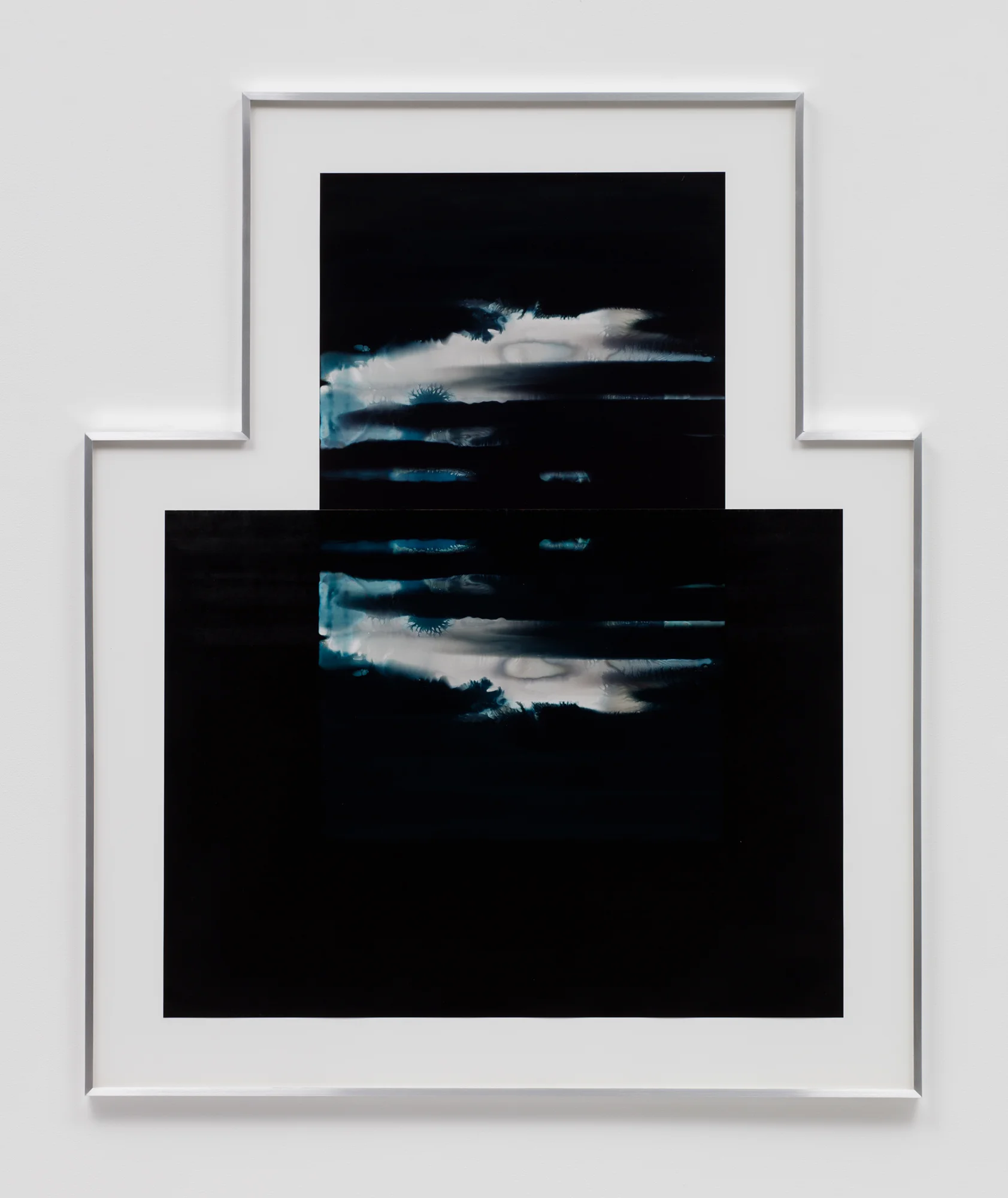 Asymmetrical Inverted RA4 Contact Print / Processor Stall (CYM: Los Angeles, California, January 11, 2018; Fujicolor Crystal Archive Super Type C, Em. No. 159-016 / Fujicolor Crystal Archive Super Type II, Em. No. 859809B217; Kodak Ektacolor RA Bleach-Fix and Replenisher; Kreonite KM IV 5225 RA4 Color Processor, Ser. No. 00092174; 00918) 2018 Color photographic paper 59 x 49 1/2 inches Equivalents, 2018–