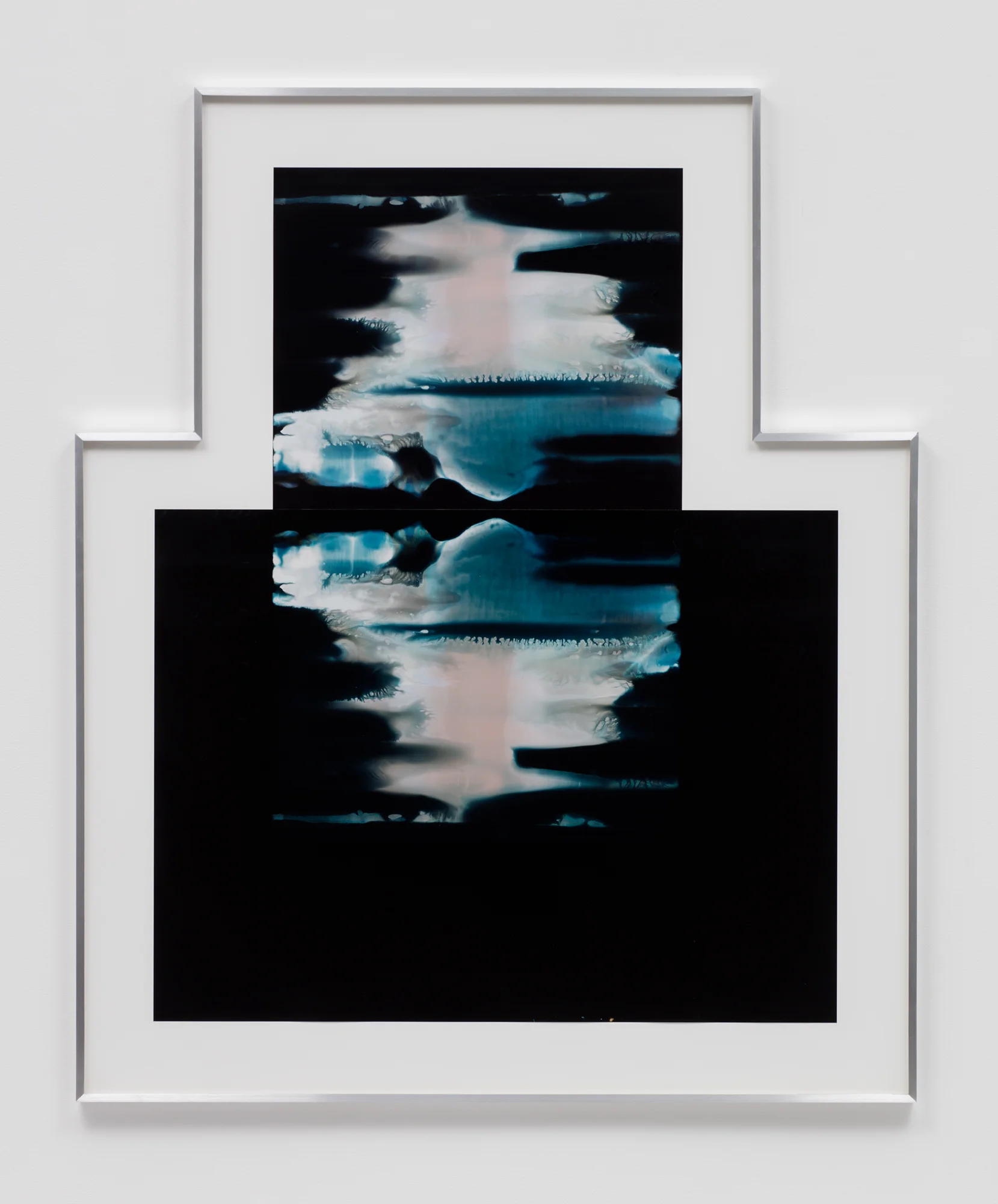Asymmetrical Inverted RA4 Contact Print / Processor Stall (YMC: Los Angeles, California, January 29, 2018; Fujicolor Crystal Archive Super Type C, Em. No. 159-016 / Fujicolor Crystal Archive Super Type II, Em. No. 859809B217; Kodak Ektacolor RA Bleach-Fix and Replenisher; Kreonite KM IV 5225 RA4 Color Processor, Ser. No. 00092174; 02718) 2018 Color photographic paper 59 1/8 x 49 inches Equivalents, 2018