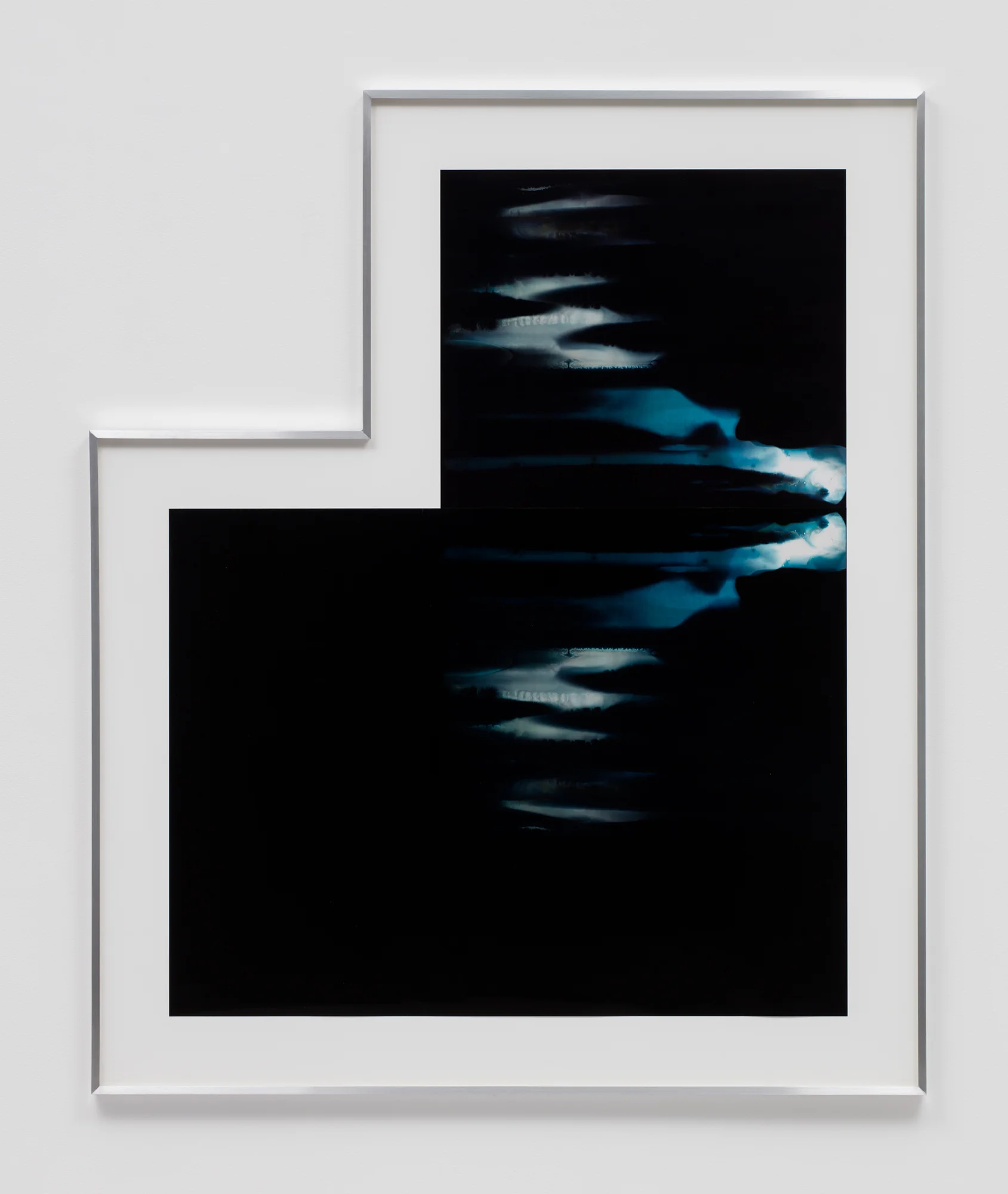 Asymmetrical Inverted RA4 Contact Print / Processor Stall (CYM: Los Angeles, California, January 29, 2018; Fujicolor Crystal Archive Super Type C, Em. No. 159-016 / Fujicolor Crystal Archive Super Type II, Em. No. 859809B217; Kodak Ektacolor RA Bleach-Fix and Replenisher; Kreonite KM IV 5225 RA4 Color Processor, Ser. No. 00092174; 02818) 2018 Color photographic paper 59 1/2 x 49 1/8 inches Equivalents, 2018