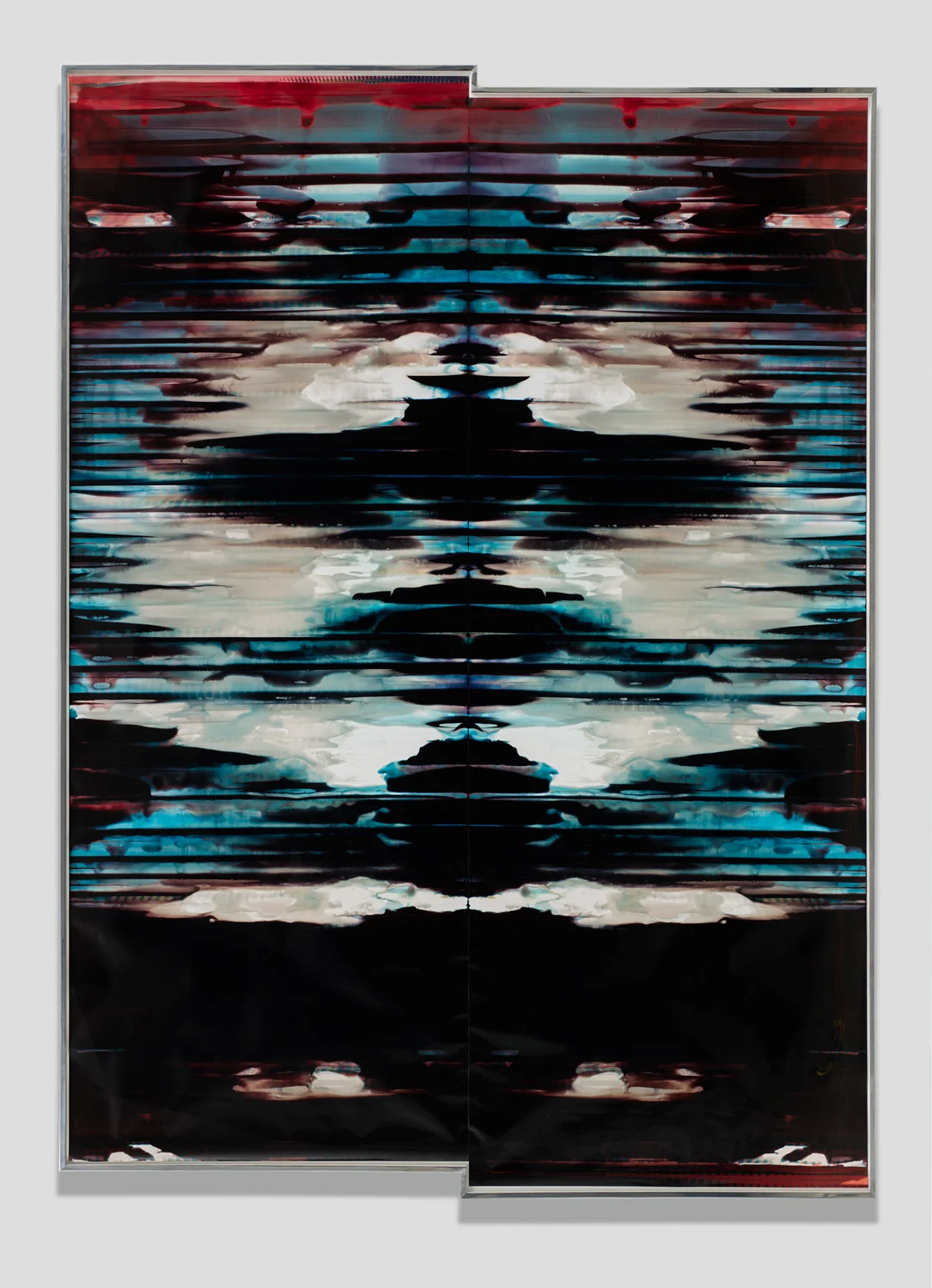 Inverted RA4 Contact Print / Processor Stall (YM: Los Angeles, California, November 9, 2017; Fujicolor Crystal Archive Super Type C, Em. No. 152-017; Kodak Ektacolor RA Bleach-Fix and Replenisher; Kreonite KM IV 5225 RA4 Color Processor, Ser. No. 00092174; 41717) 2018 Color photographic paper 141 x 101 3/4 inches Inverted RA4 Contact Prints, 2016– Equivalents, 2018