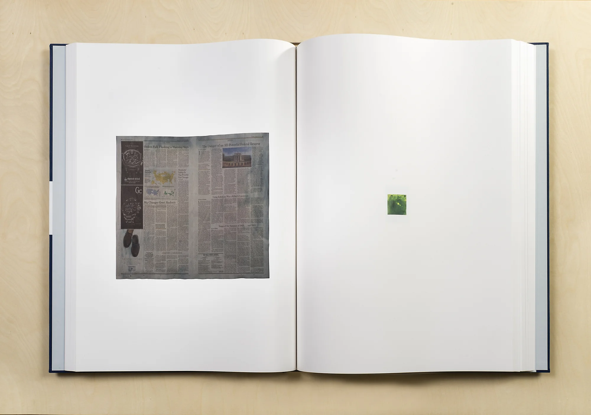 A Partial Disassembling of an Invention Without a Future: Helter-Skelter and Random Notes in Which the Pulleys and Cogwheels Are Lying Around at Random All Over the Workbench (7 October 2013–6 October 2014) 2014 Bound letterpress and digital offset print volumes 27 11/16 x 19 5/8 inches, each