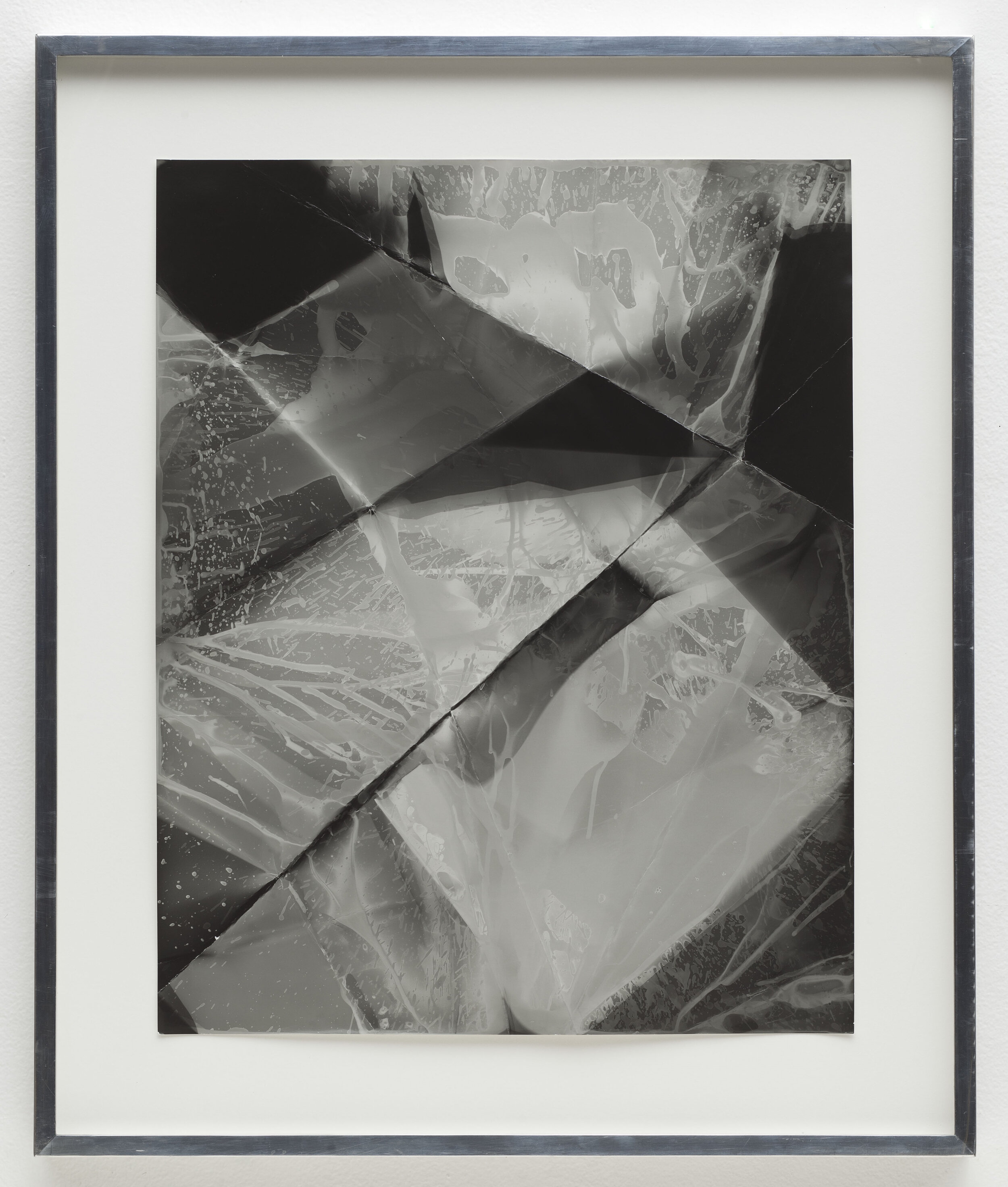   Fold (45º directional light source), December 22, 2006, Santa Clarita, California, Ilford Multigrade Fiber IV    2008   Black and white fiber based photographic paper  25 3/8 x 21 3/8 inches  Exhibition:  Musée d'art moderne et contemporain, 2019  