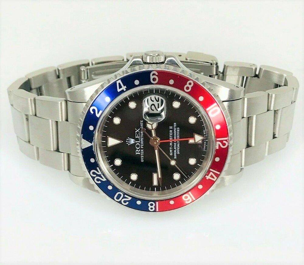 Rolex Oyster Perpetual Date GMT-Master II "PEPSI" Red/Blue Watch Ref.16710  40mm. — Tonys Jewelry