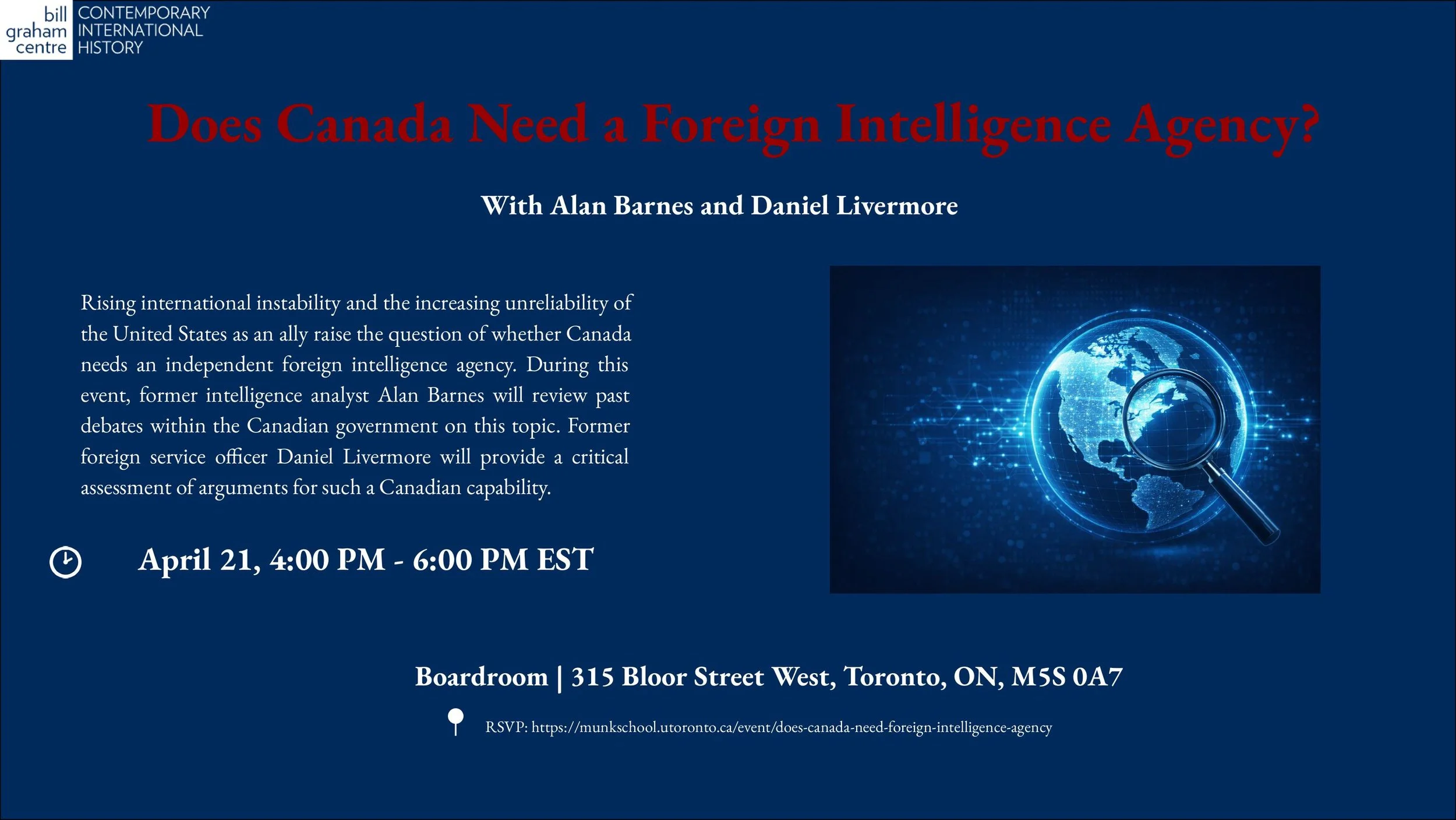 Upcoming Event: Does Canada Need a Foreign Intelligence Agency?