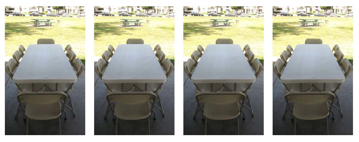  4 tables and 32 chairs