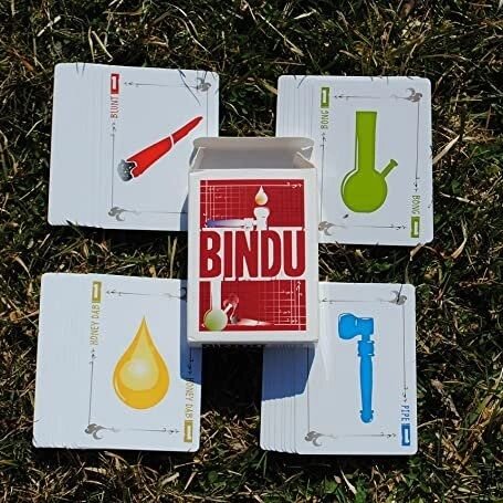 Bindu, meaning point, is a fun and fast card game containing bongs, dabs, pipes, and blunts.  Play a Rasta card to add some smoke to your game.  Buy one for your next sesh at rollabong.com. #bindu #bong #honeydab #blunt #pipes #cardgame #smokinggames