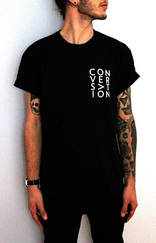 Letter Block Tee Black