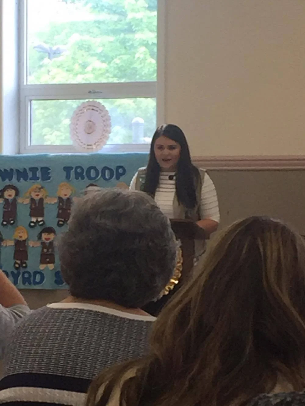 Vanessa explains her project during her Gold Award Ceremony.