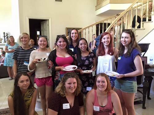 Incoming students meet current students at Spring Potluck Picnic and Pool Party