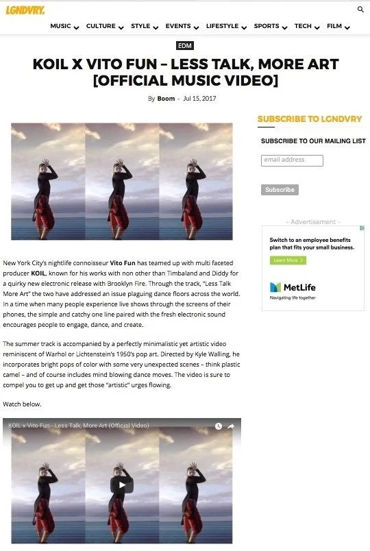 Less Talk More Art Vito Fun KOIL Video LGNDVRY.jpeg