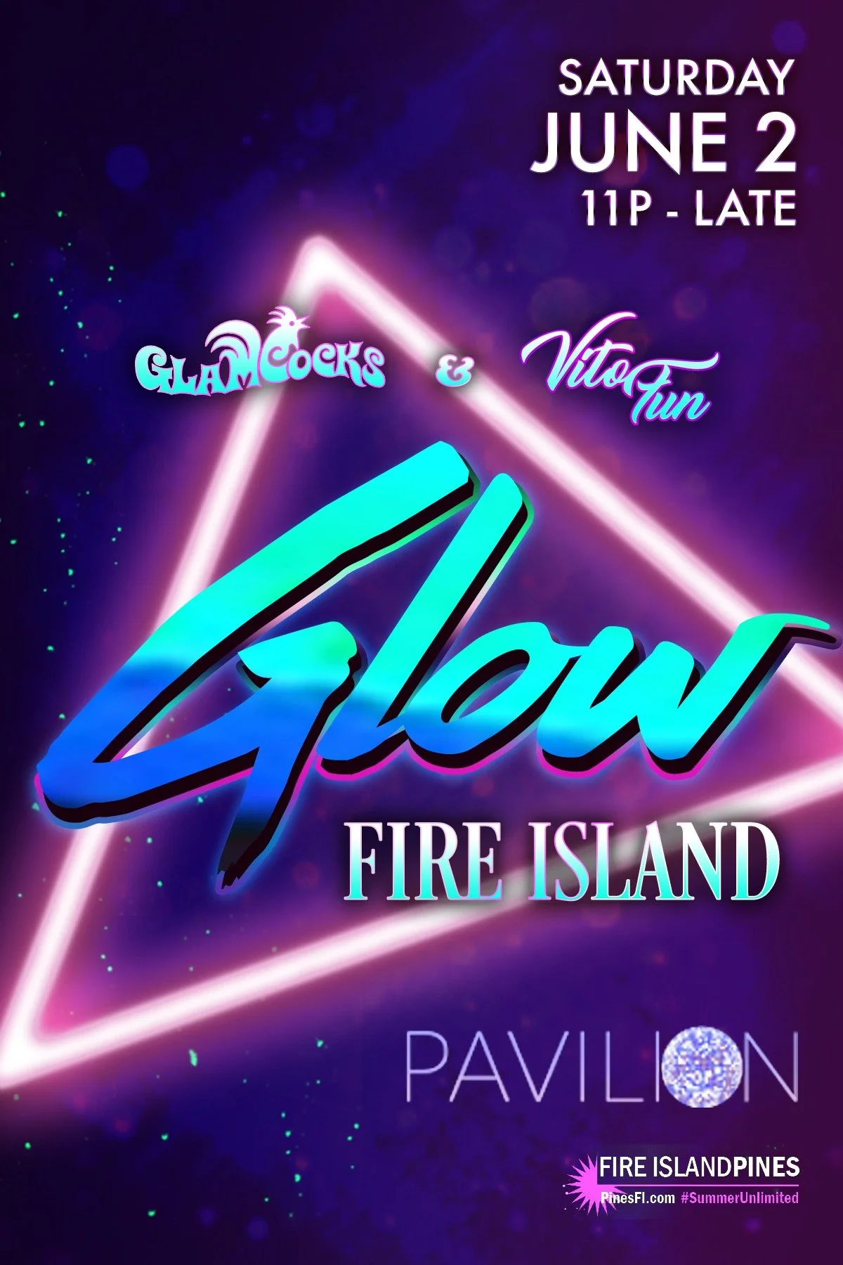Glow Glamcocks Fire Island Pines 2018 Vito Fun Pavilion.JPG