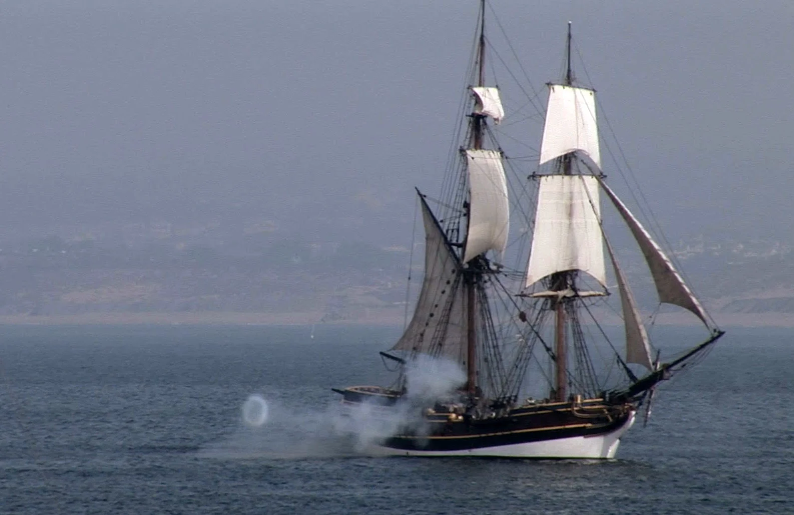 The tall ship Lady Washington played the role of the historic ship Santa Rosa (Photo courtesy of Edward Pío Videography).