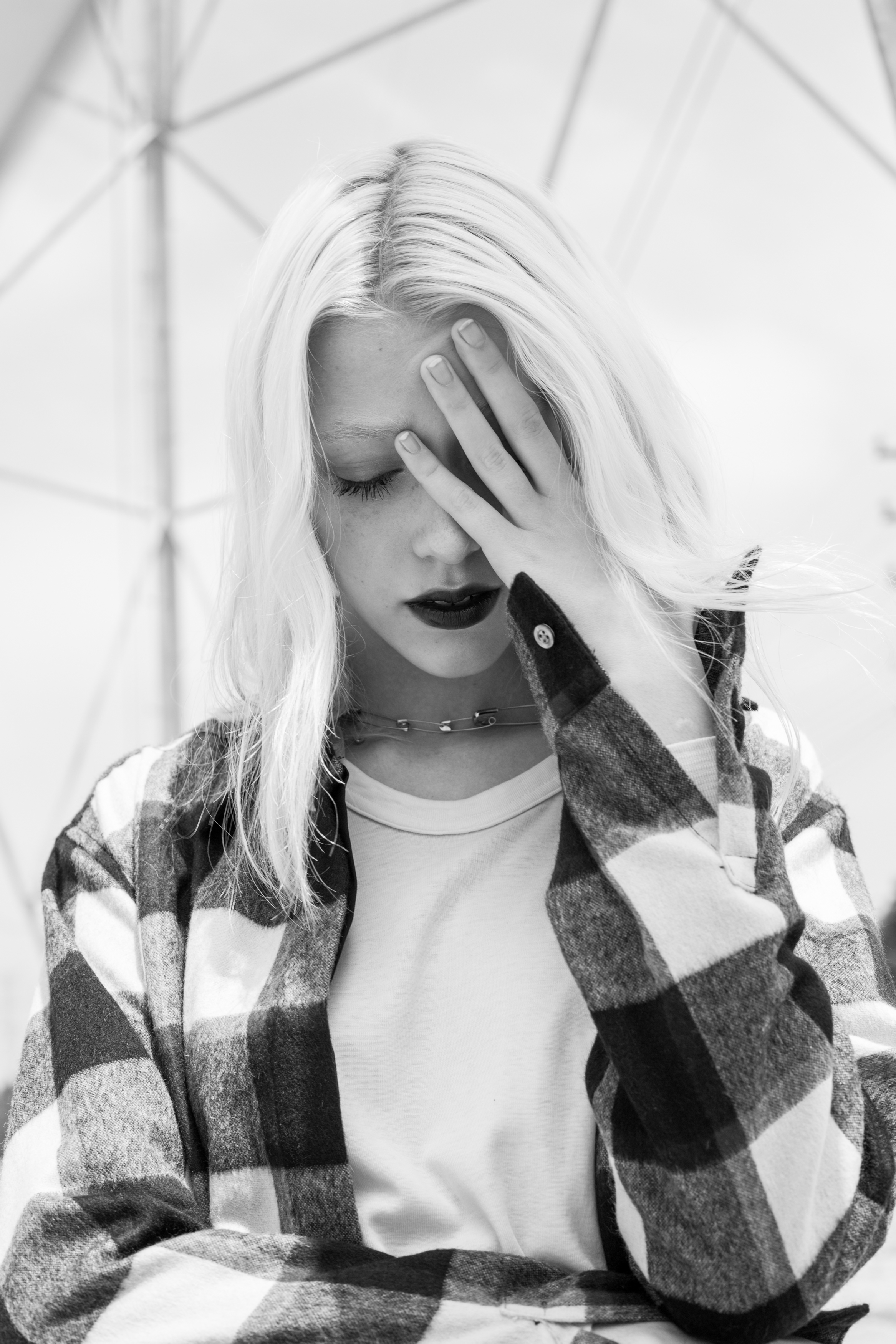 Cydna wears top vintage , and oversized button up by Phillip Lim.