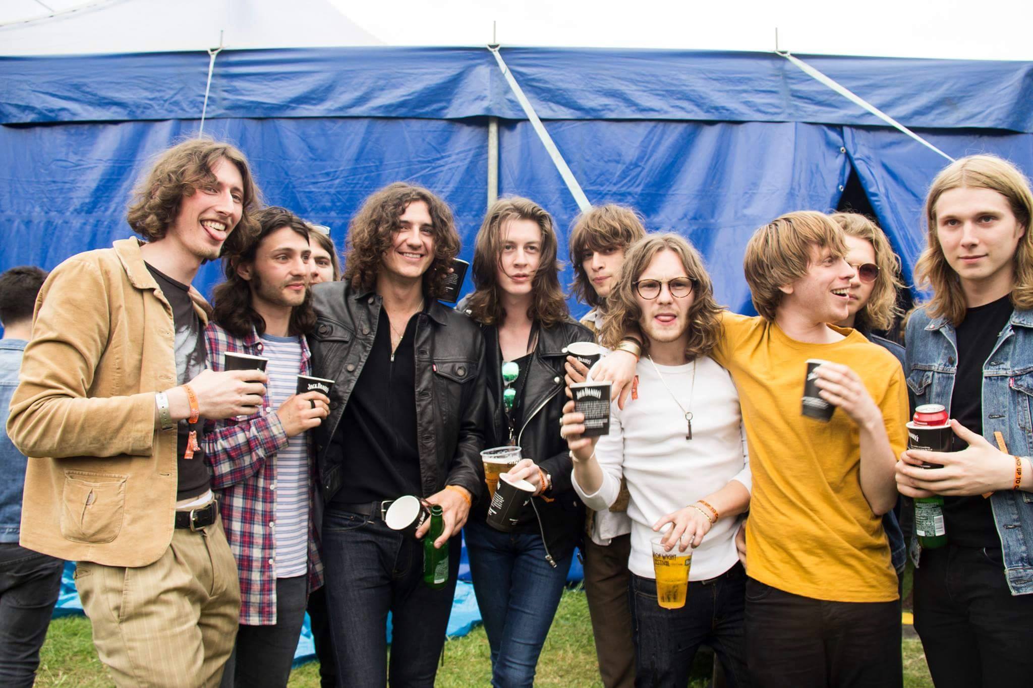 Blossoms backstage at Isle Of Wight festival shot by Katie Willoughby.