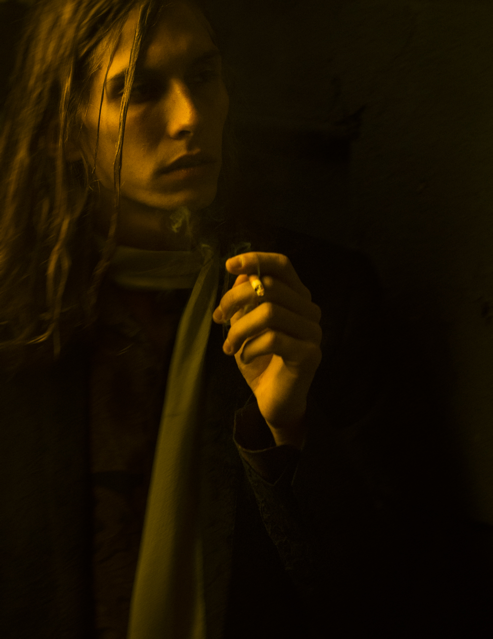 Andrew wears coat by Hood By Air , jacket and shirt by Dries Van Noten and scarf stylist's own.