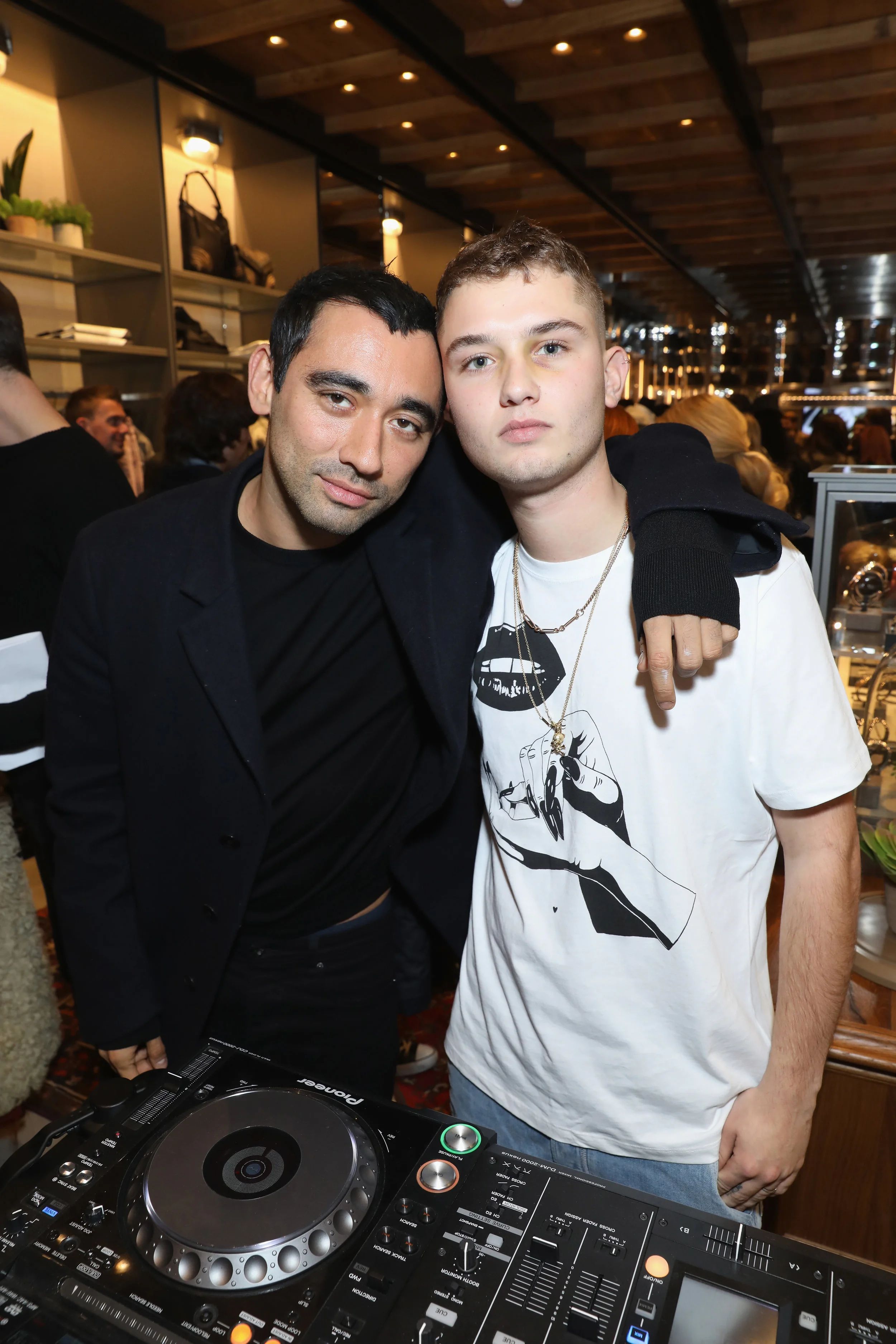 Diesel's Creative Director Nicola Formichetti with Rafferty Law.
