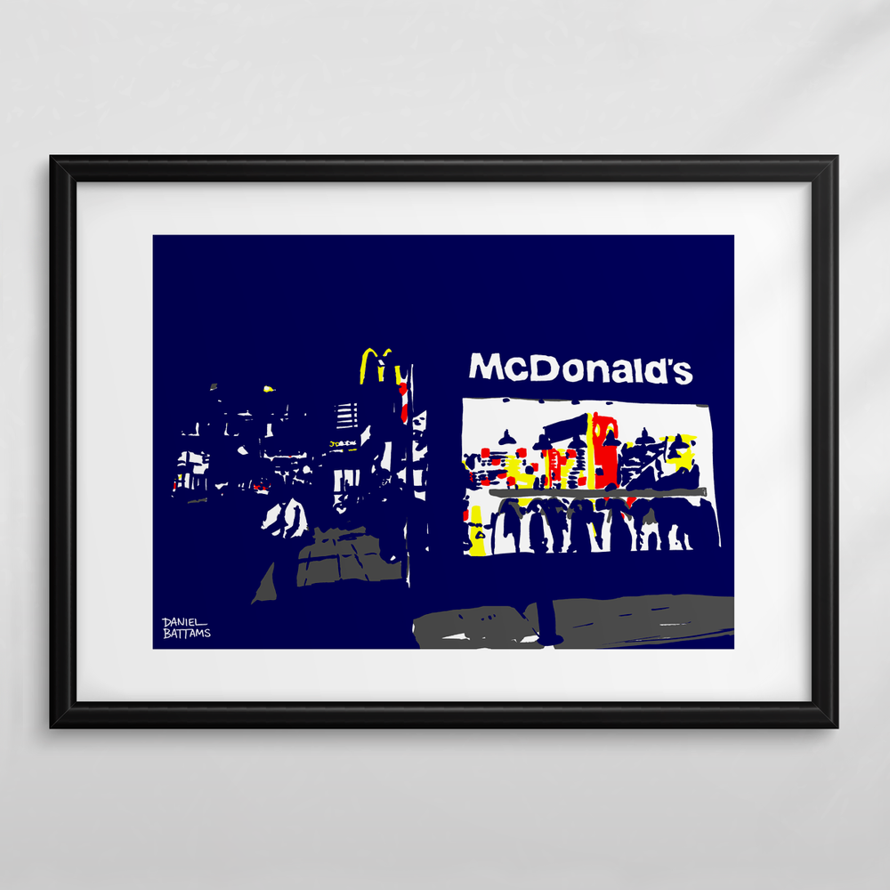 London At Night Mcdonalds Peckham Art Print Daniel Battams Art Prints Official Shop