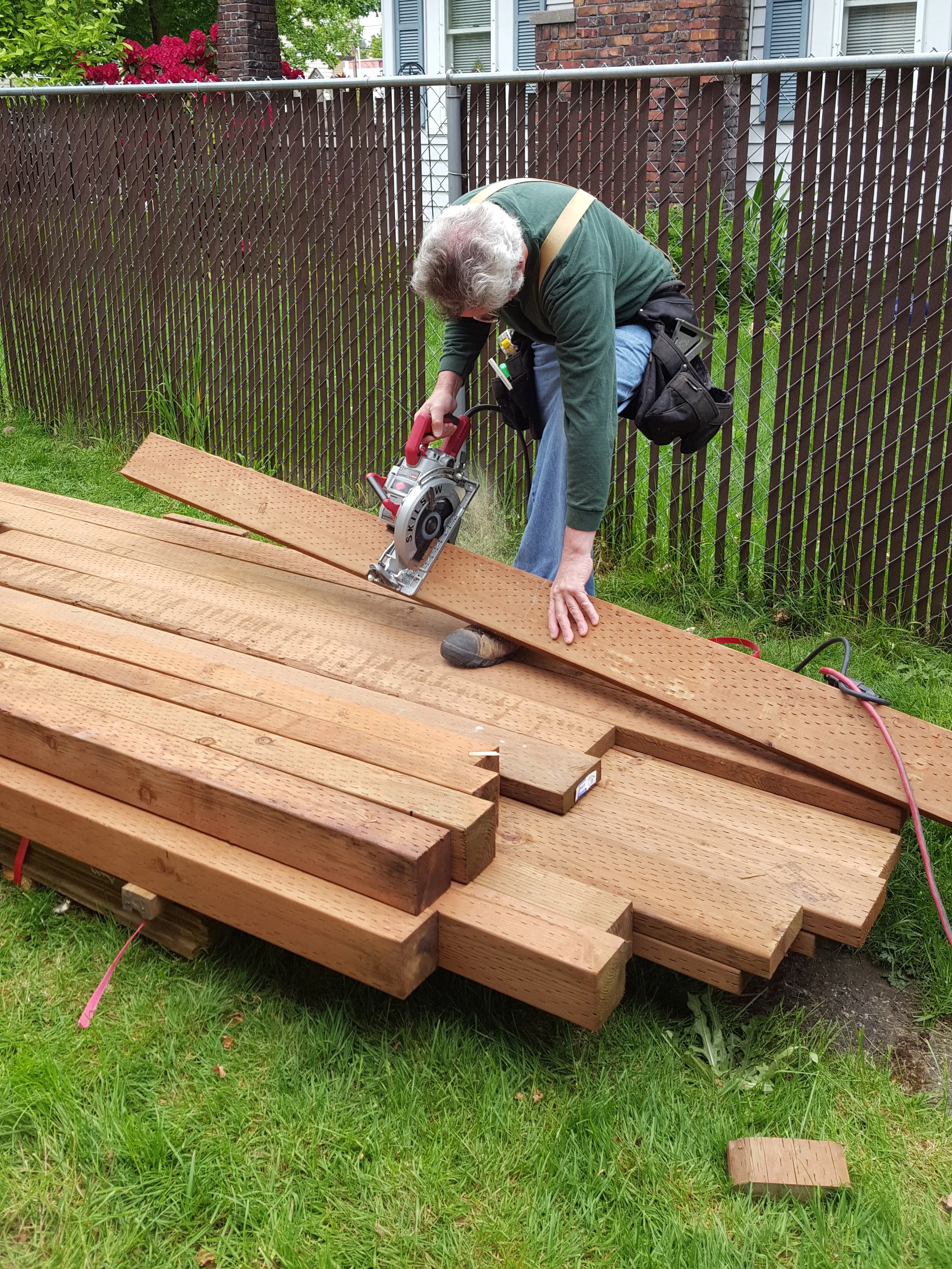  Contractors get to work on building Verrick his new, safe ramp 