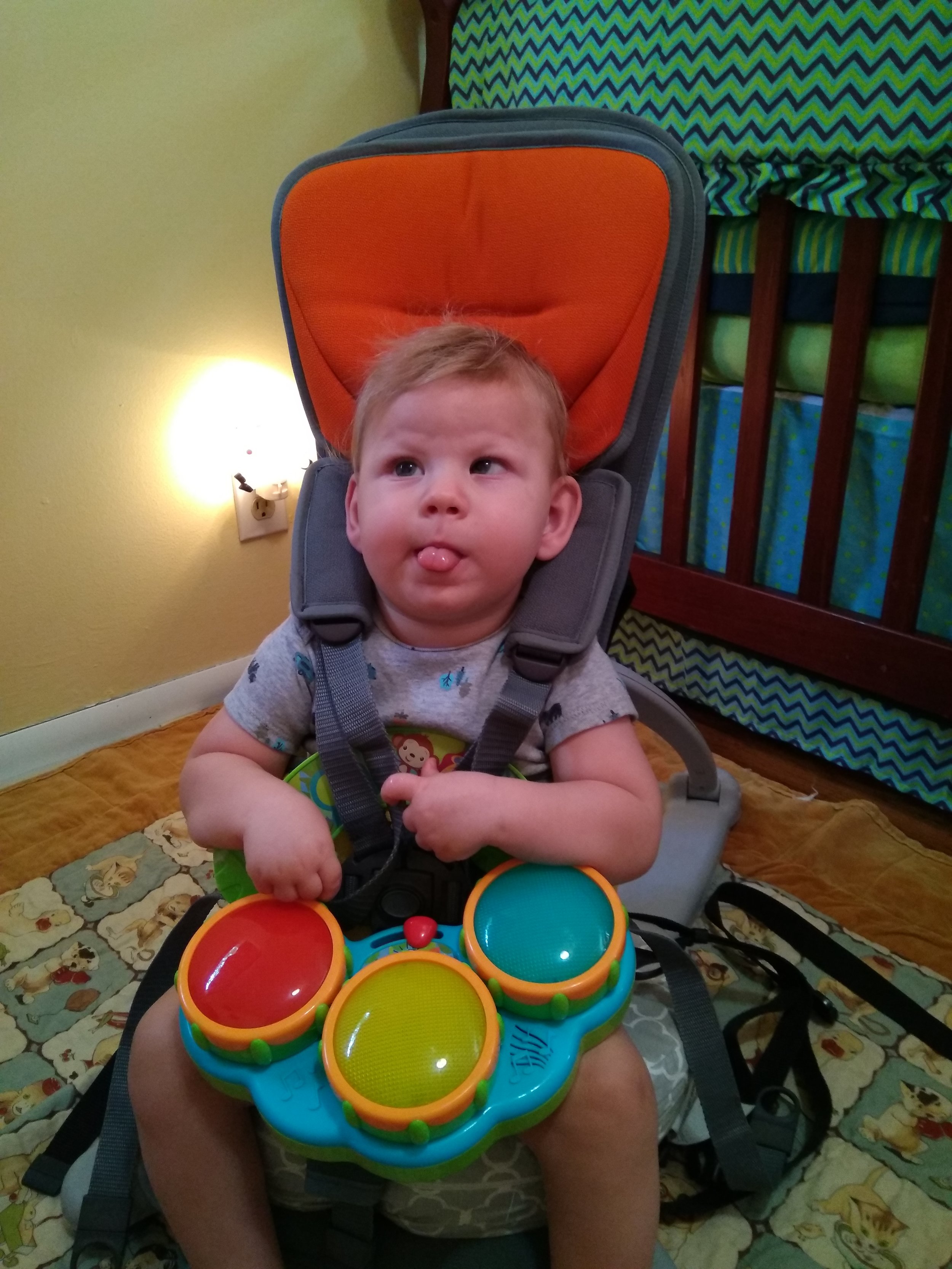 Liam and a Sensory Toy in GoTo Chair