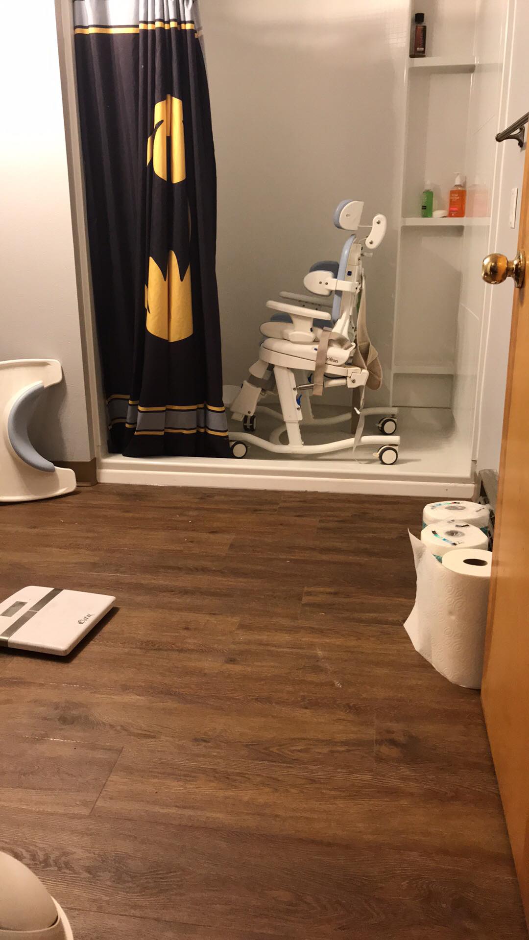 New Floors in Gabe's Bathroom, too!