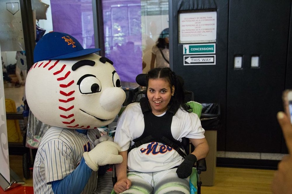  Maria hanging out with Mr. Met! 