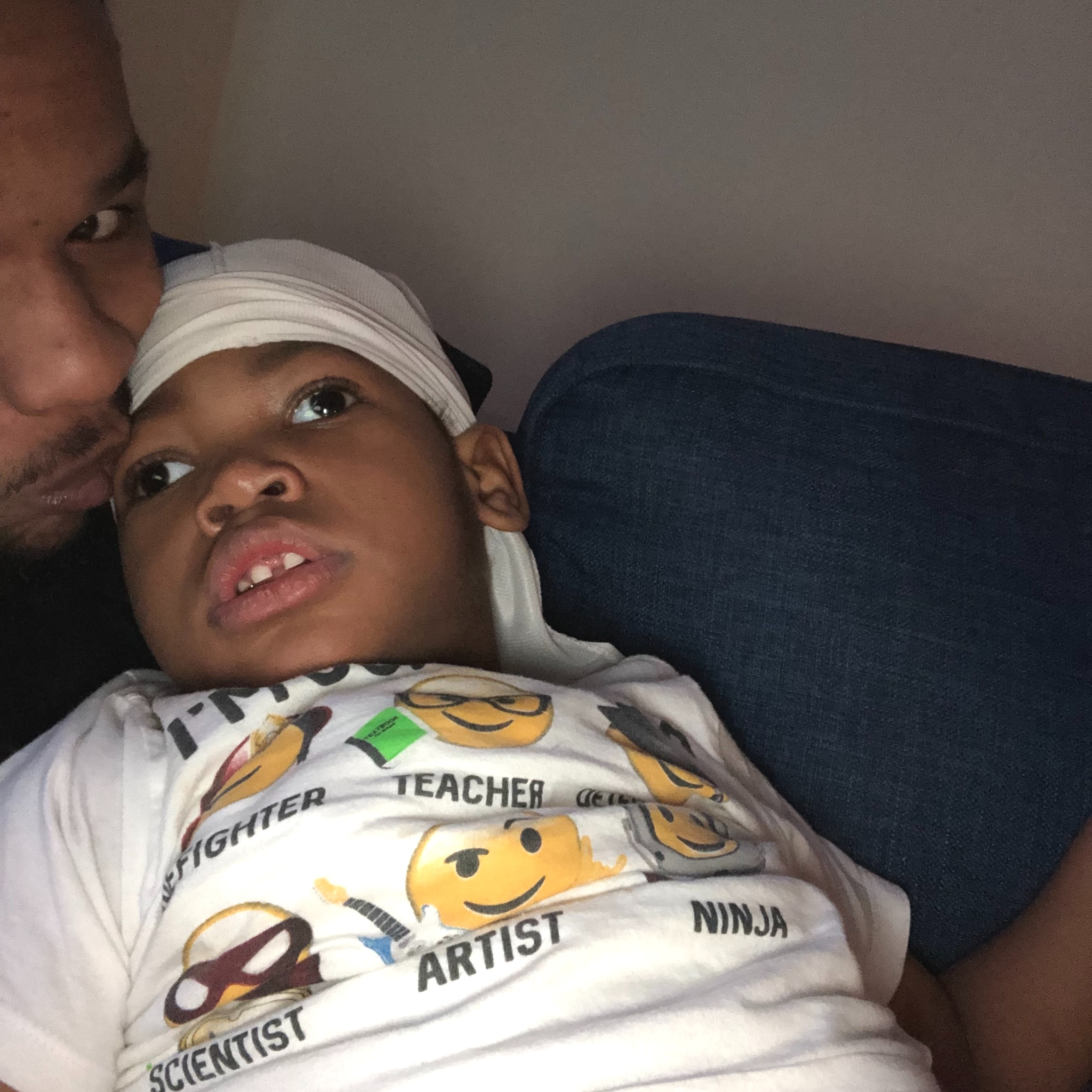 Zahir and his father snap a selfie