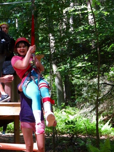 Kai zip-lines like a pro!