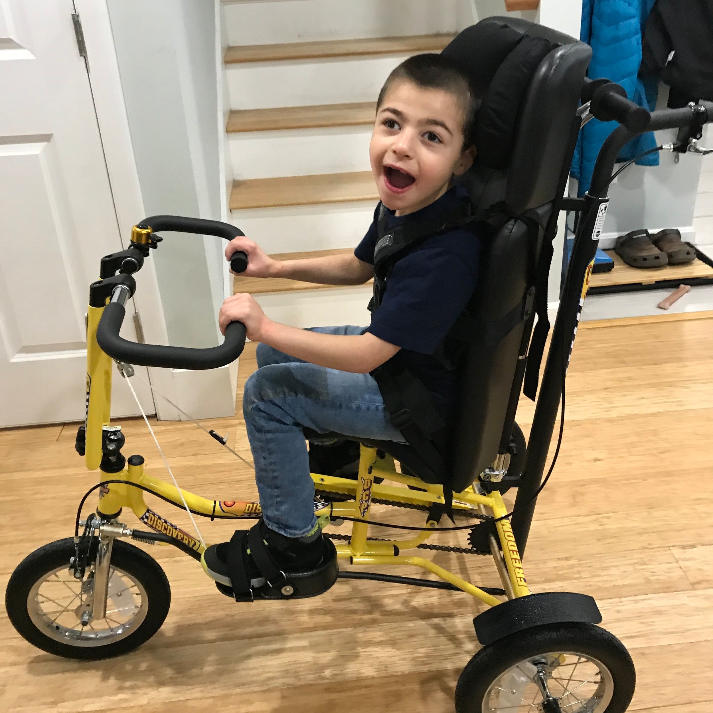  Noah’s excited to finally get into his new set of wheels! 
