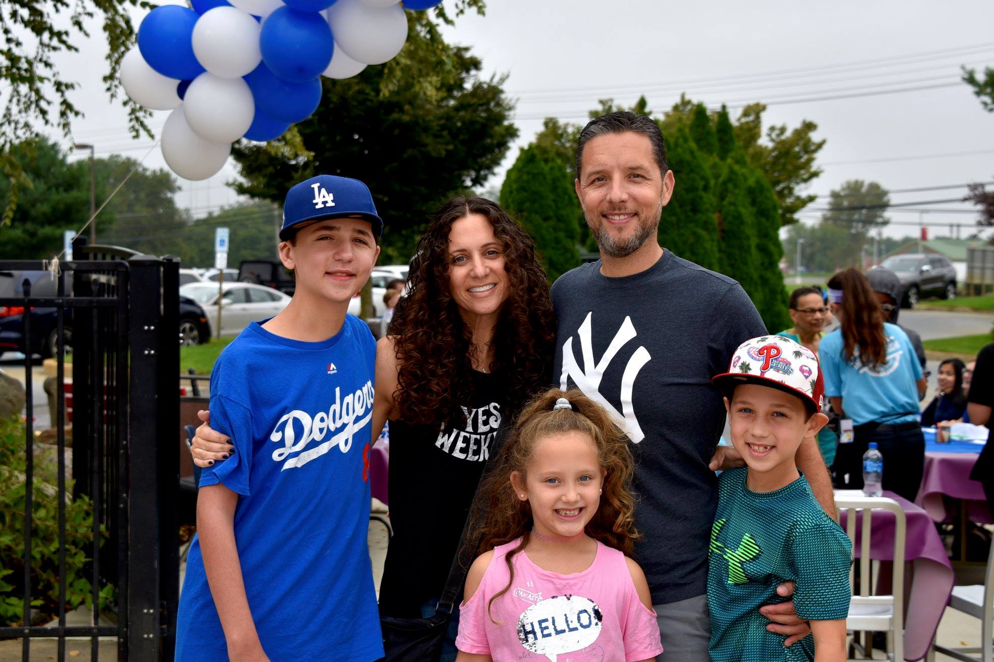 Chase poses with his family. (Left to right: Chase, Wendi, Sloane, Jordan, and Mason)