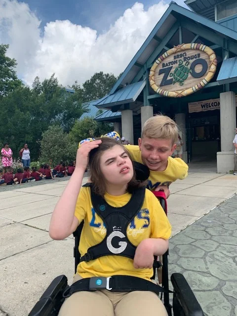 Gracie and her brother getting ready for a fun day at the zoo!